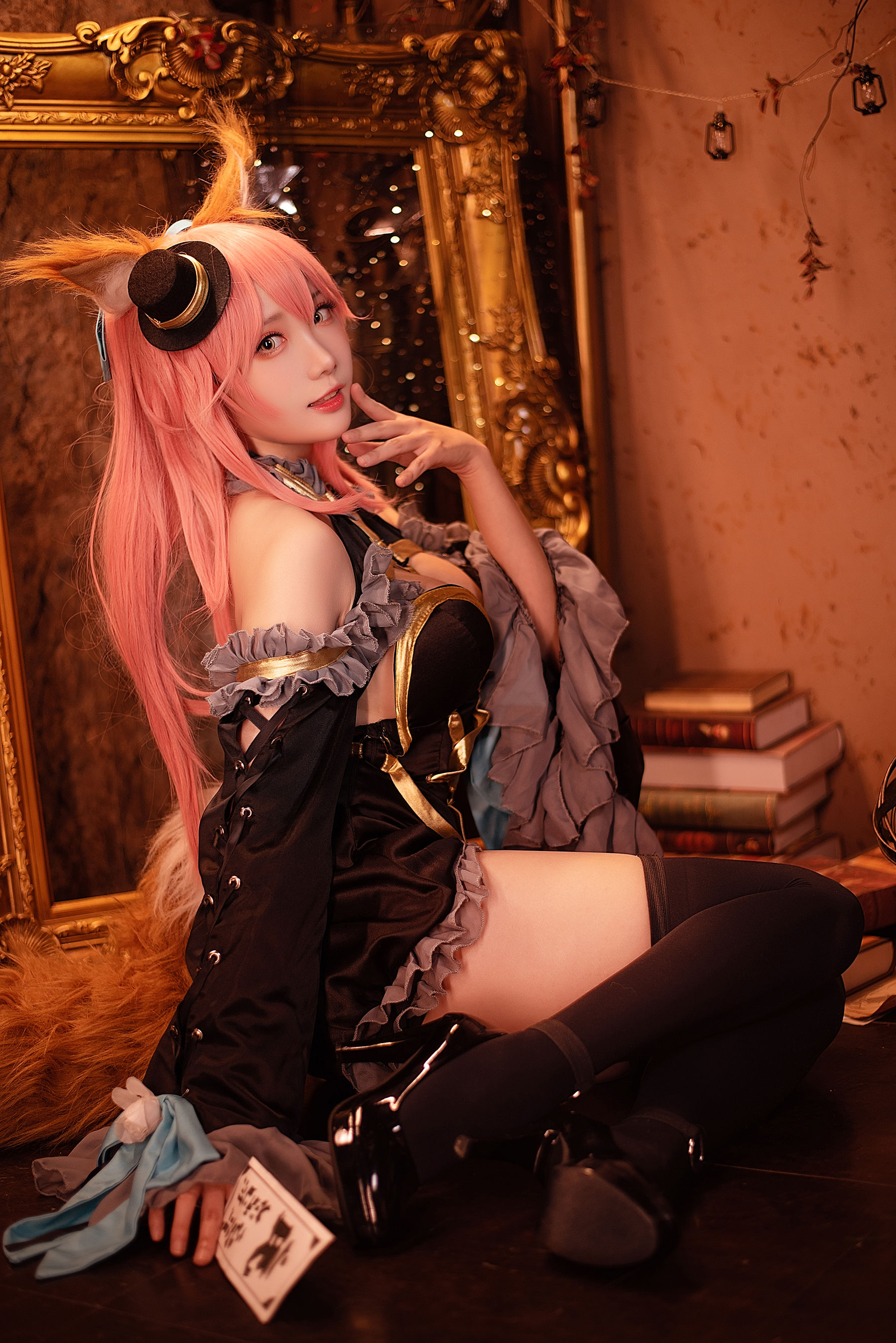 [福利COS] Coser瓜希酱福利 - 玉藻前 漆黑魔术服