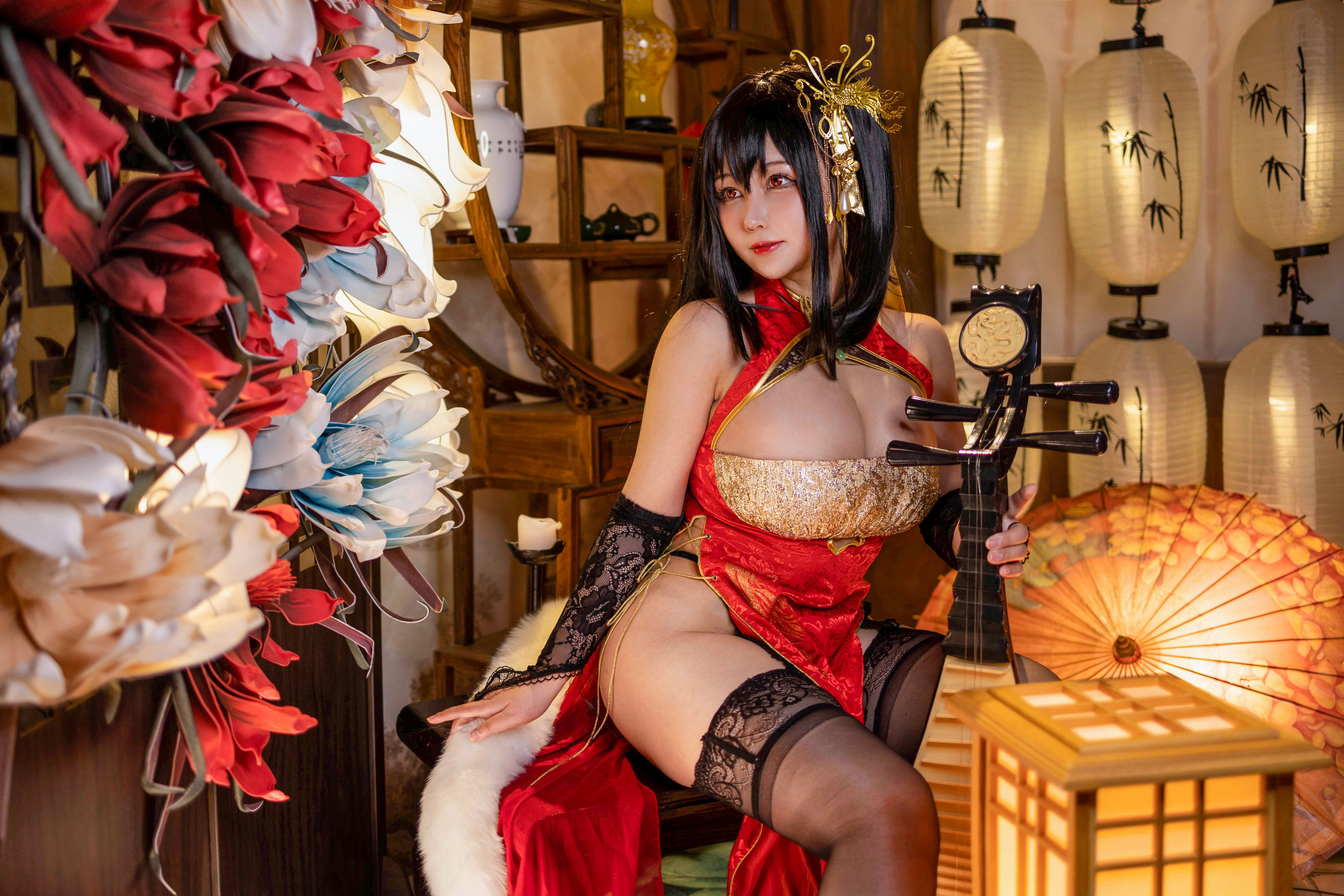 [福利COS] KANEKO_咔喵 - 大凤旗袍