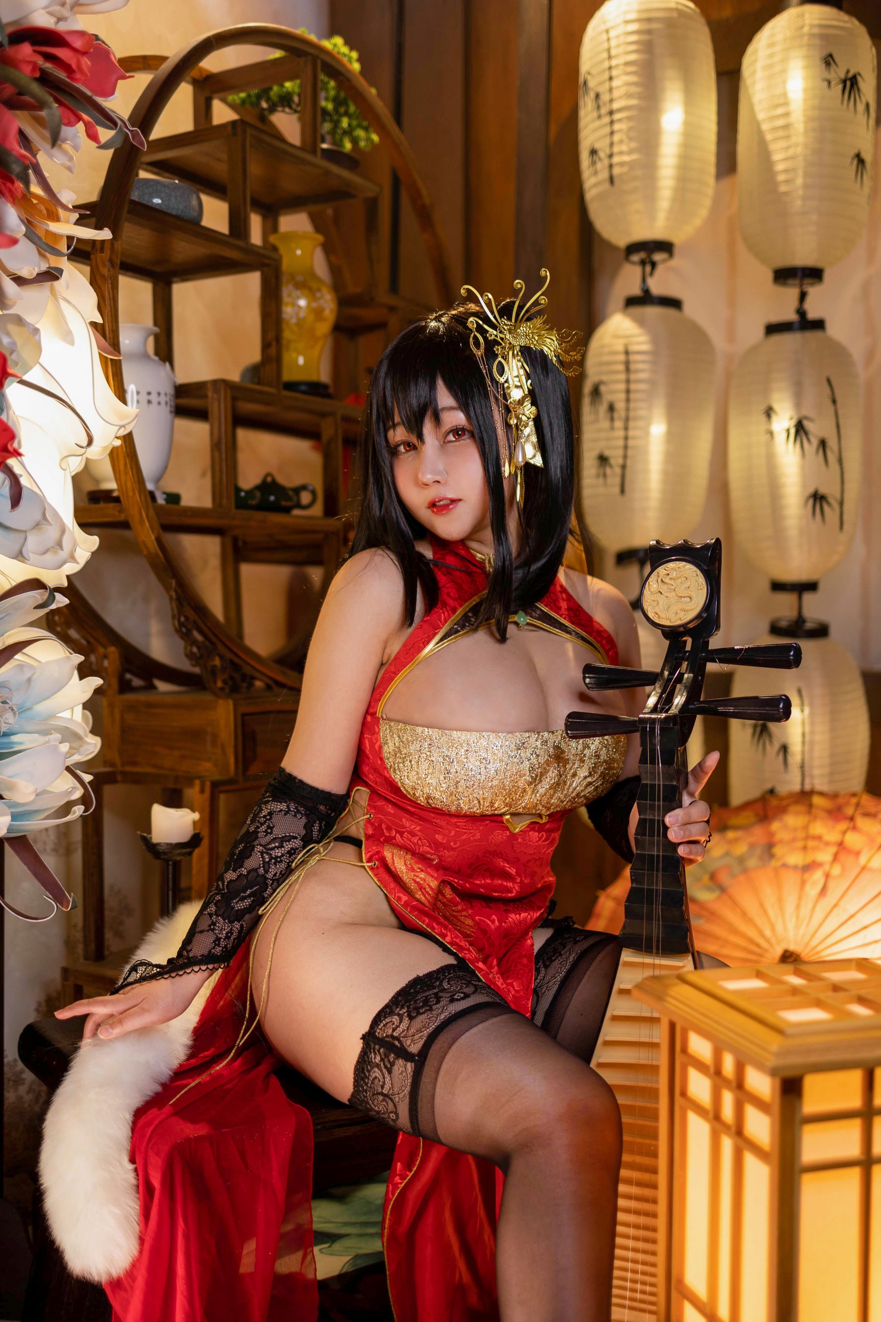 [福利COS] KANEKO_咔喵 - 大凤旗袍