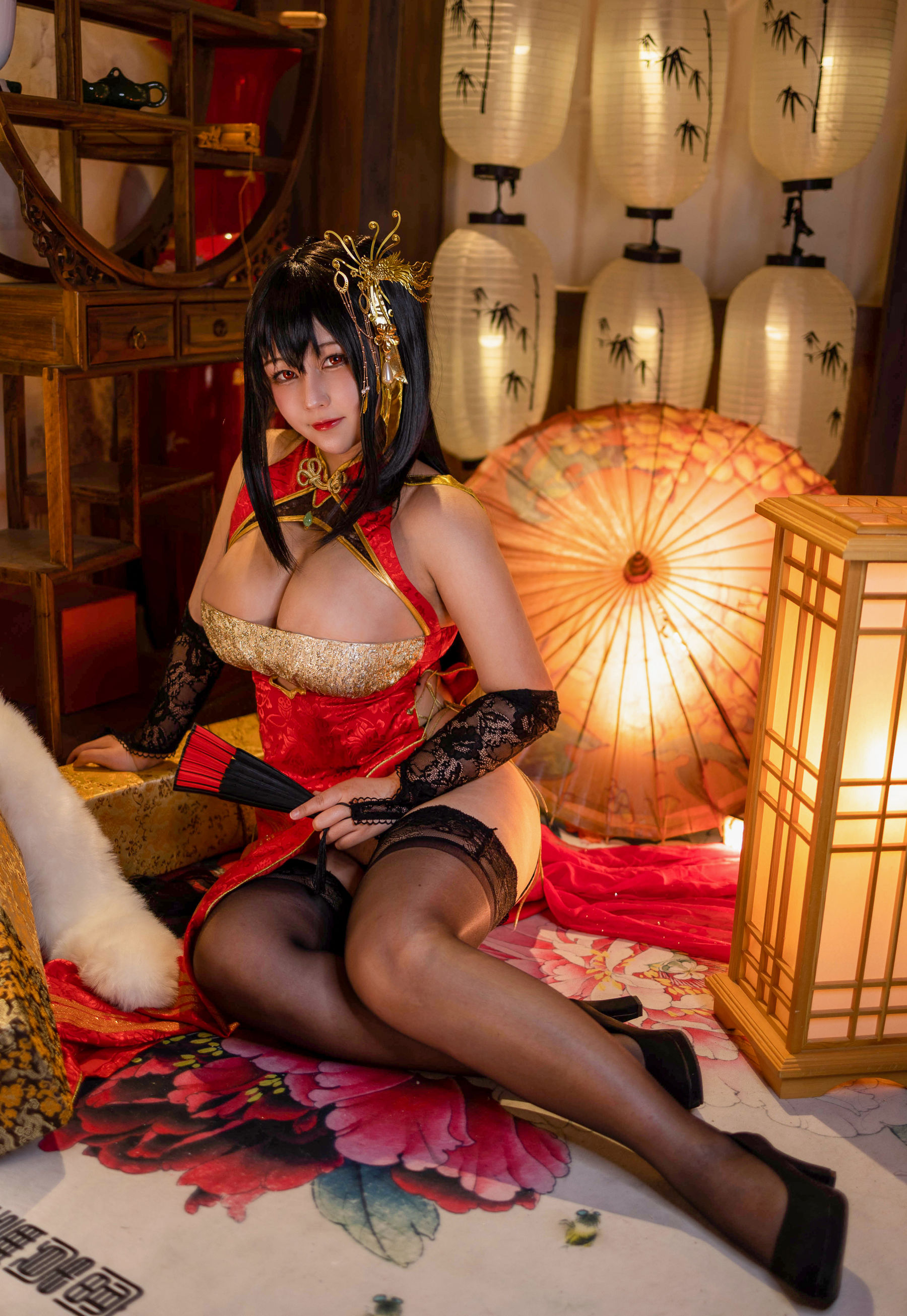 [福利COS] KANEKO_咔喵 - 大凤旗袍