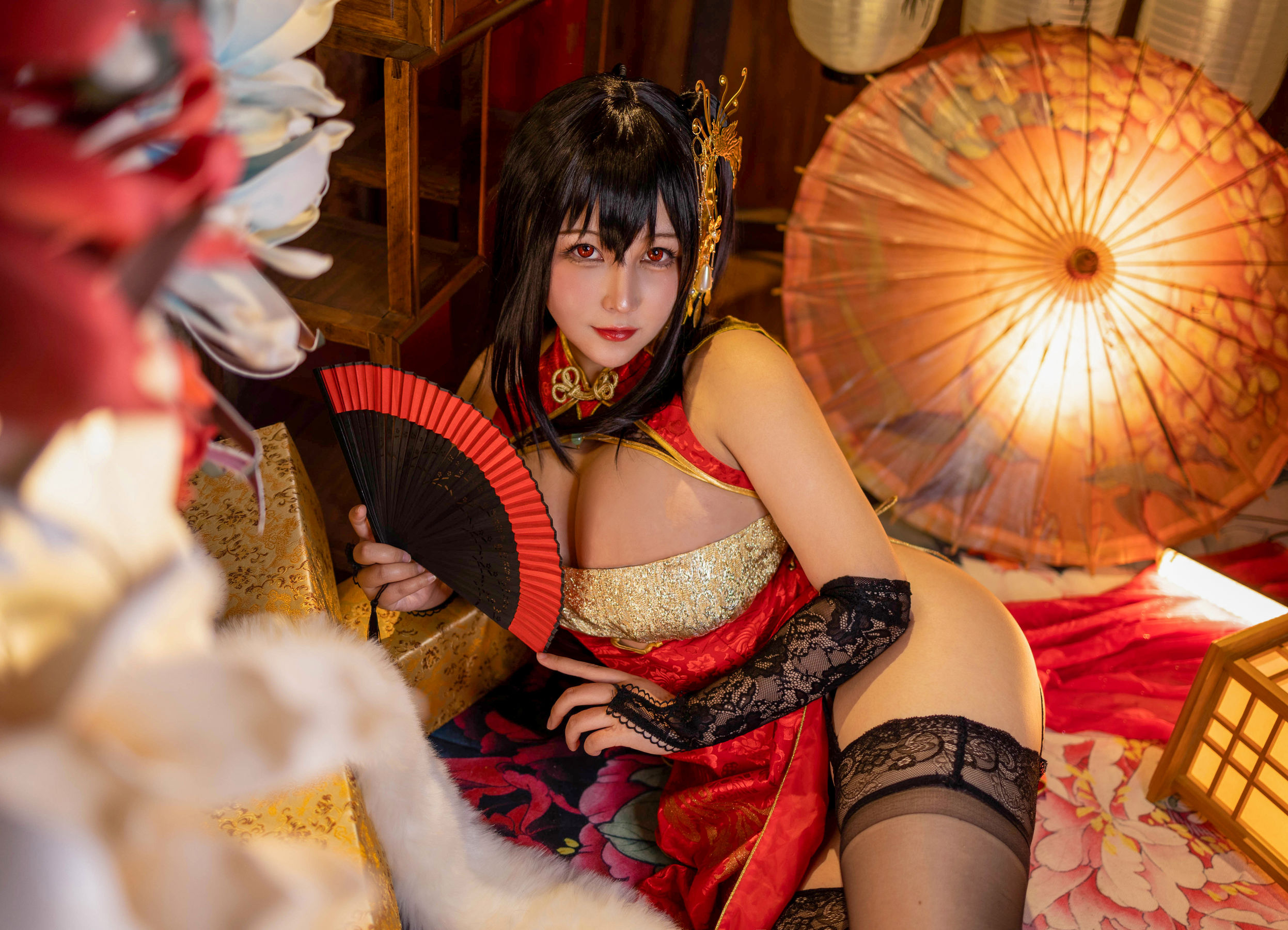[福利COS] KANEKO_咔喵 - 大凤旗袍
