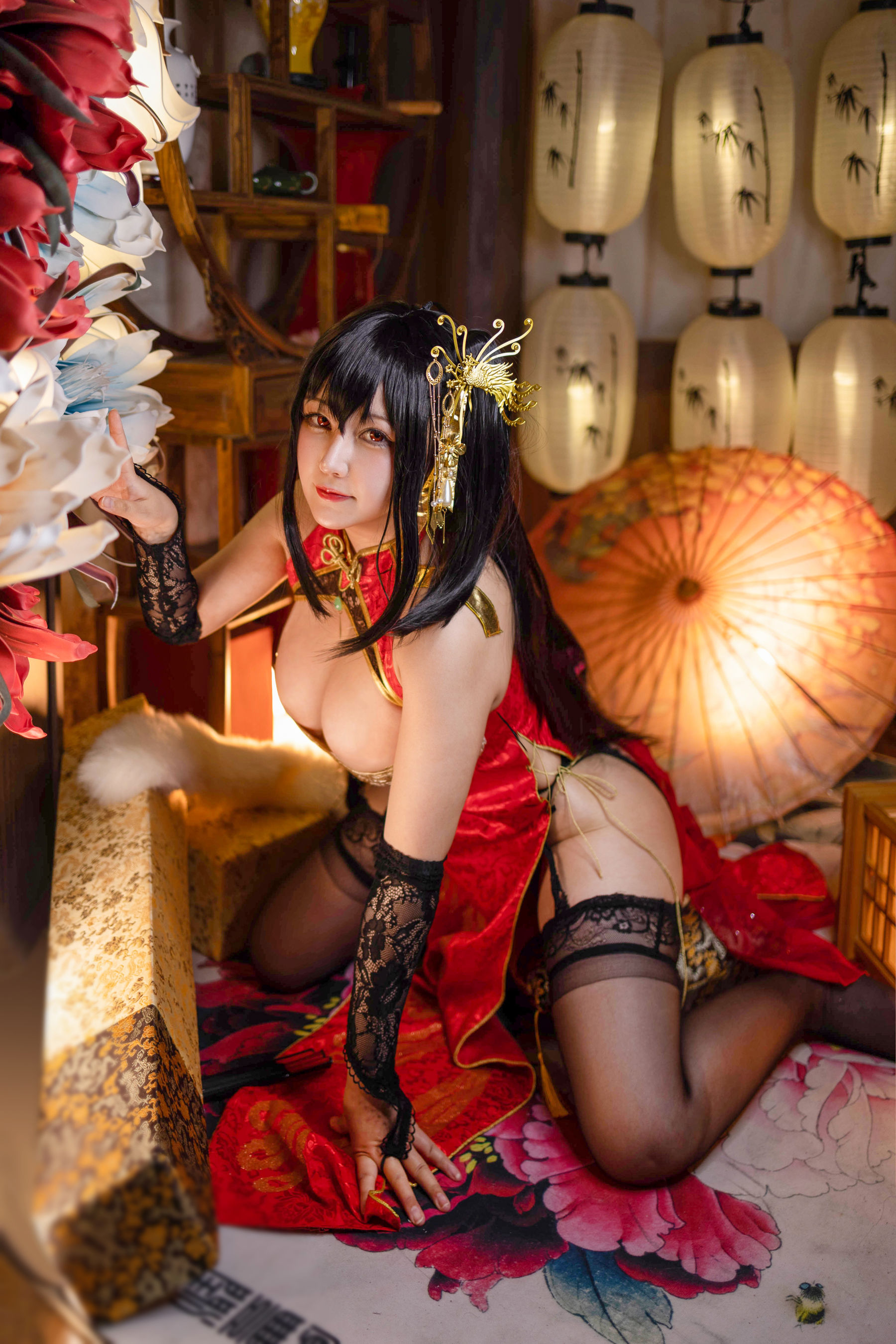 [福利COS] KANEKO_咔喵 - 大凤旗袍