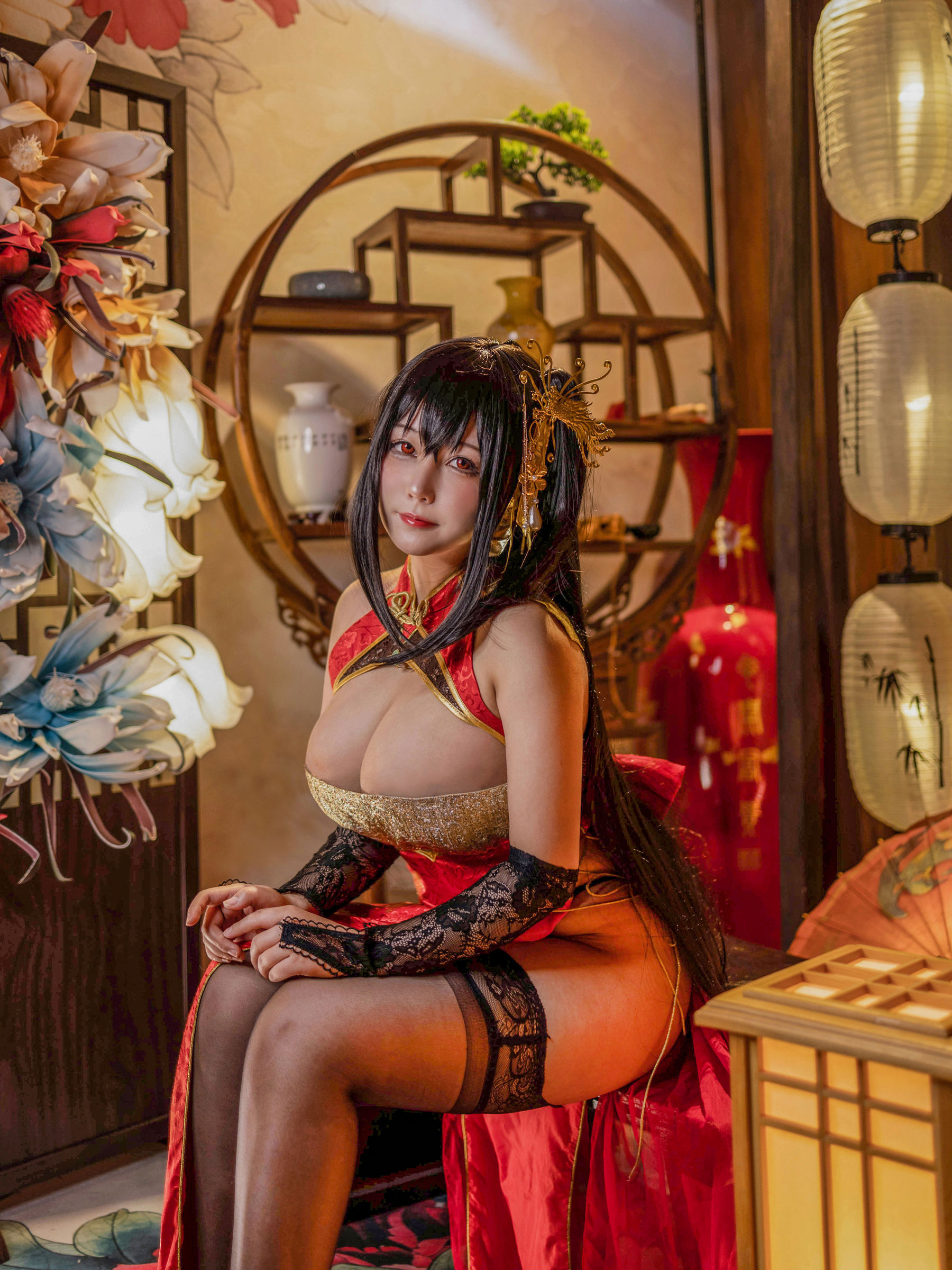 [福利COS] KANEKO_咔喵 - 大凤旗袍