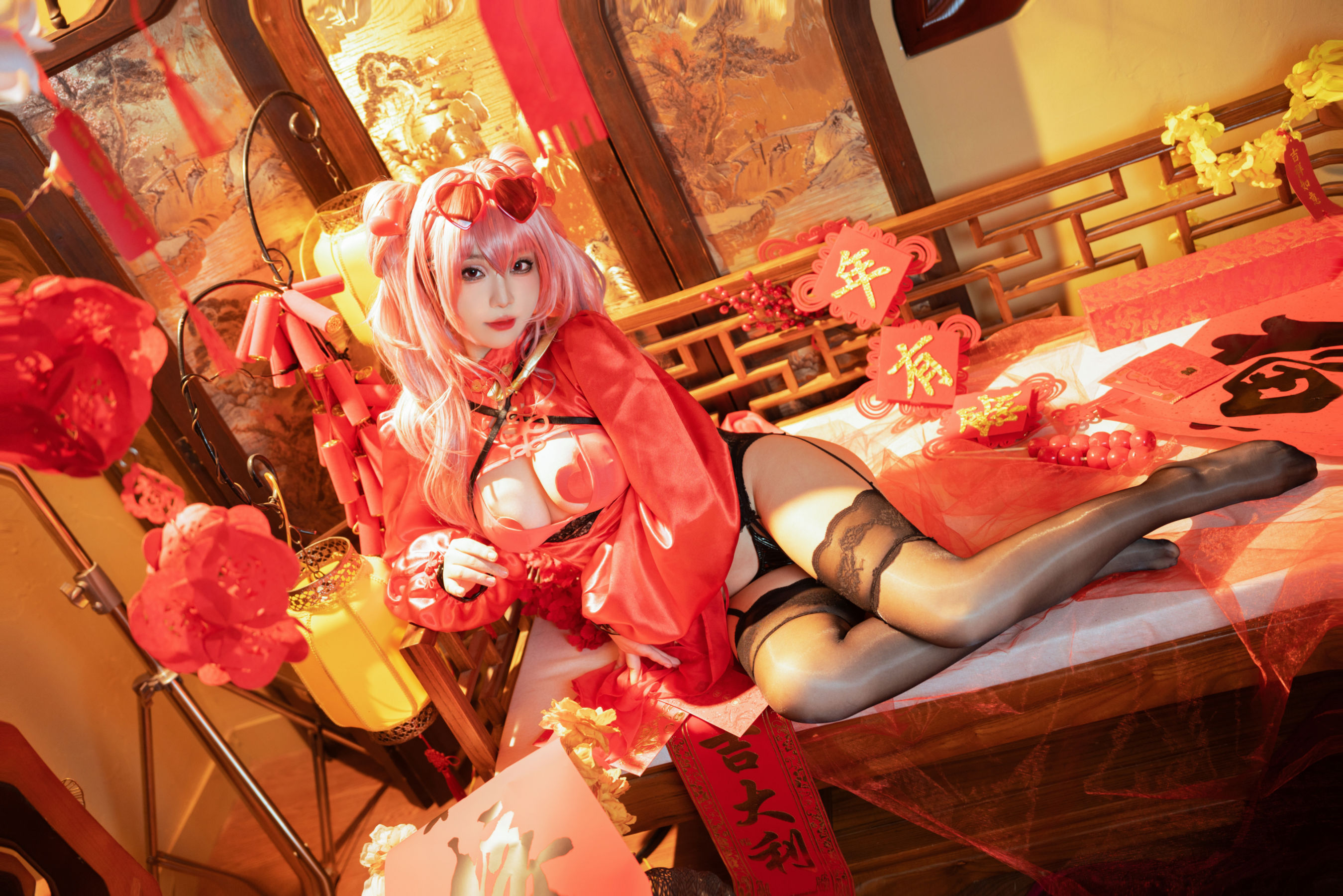 [福利COS] 七七娜娜子 - 布莱默顿新春旗袍
