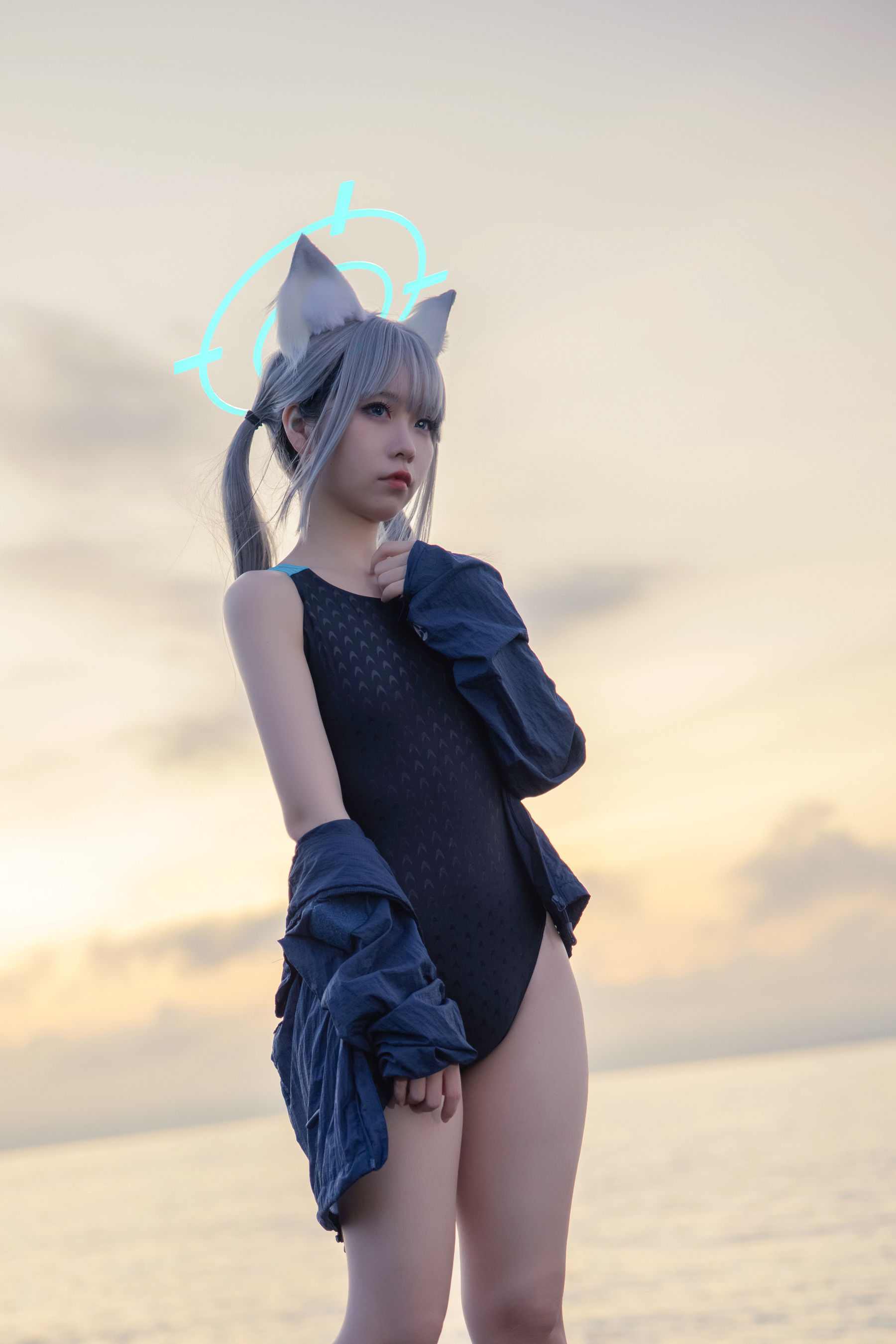 [福利COS] 动漫博主G44不会受伤 - 碧蓝档案 砂狼白子泳装