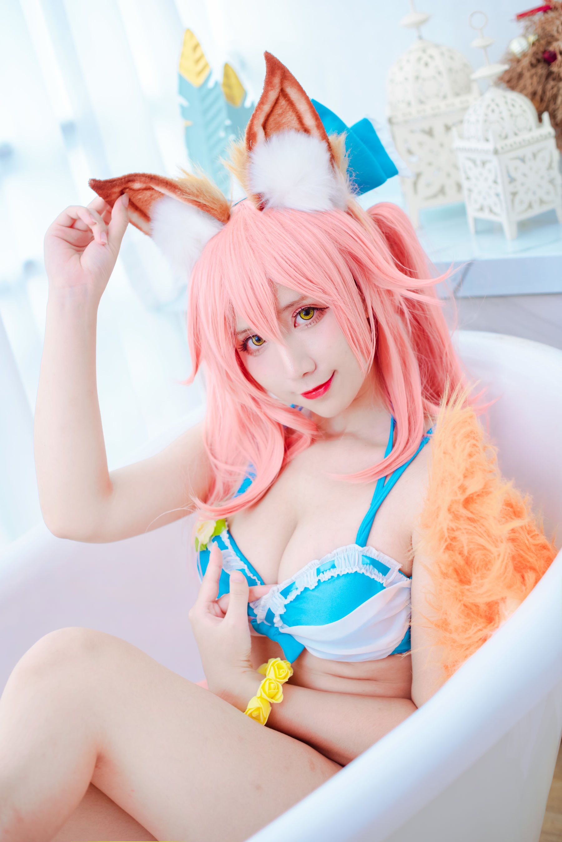 [福利COS] 动漫博主九曲Jean - 玉藻前泳装