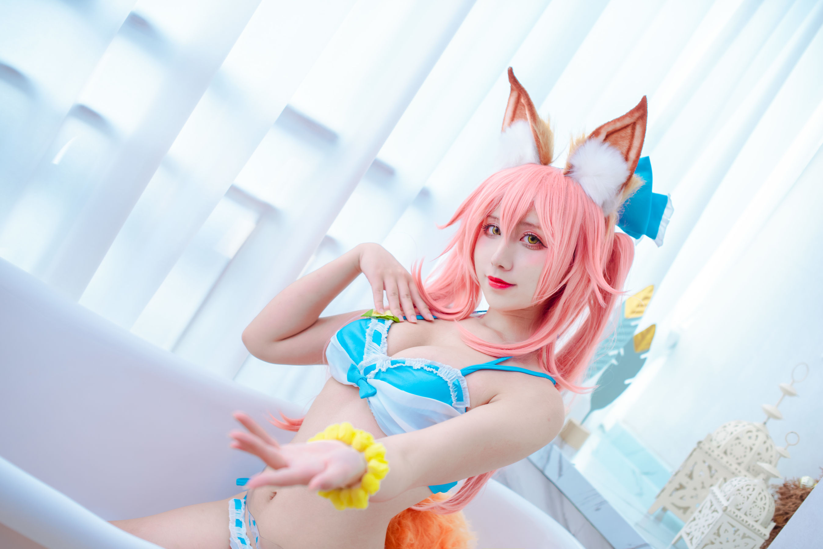 [福利COS] 动漫博主九曲Jean - 玉藻前泳装