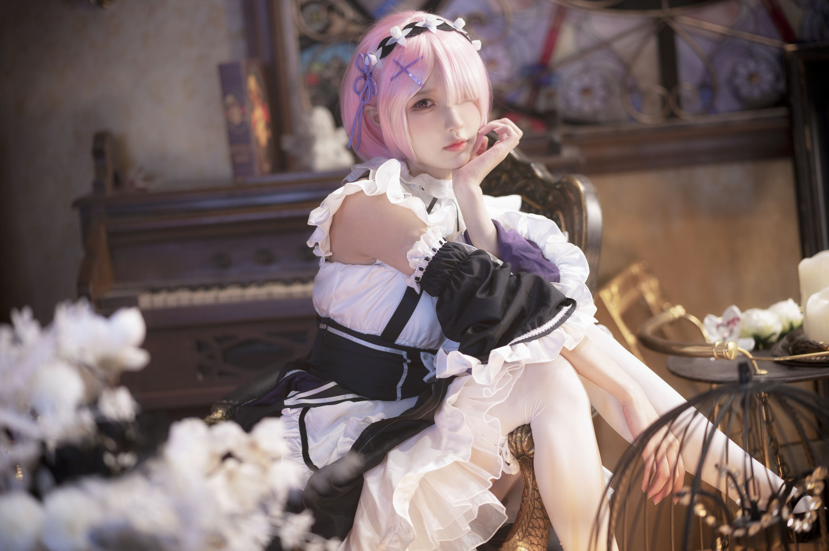 [福利COS] 动漫博主阿包也是兔娘 - 拉姆女仆