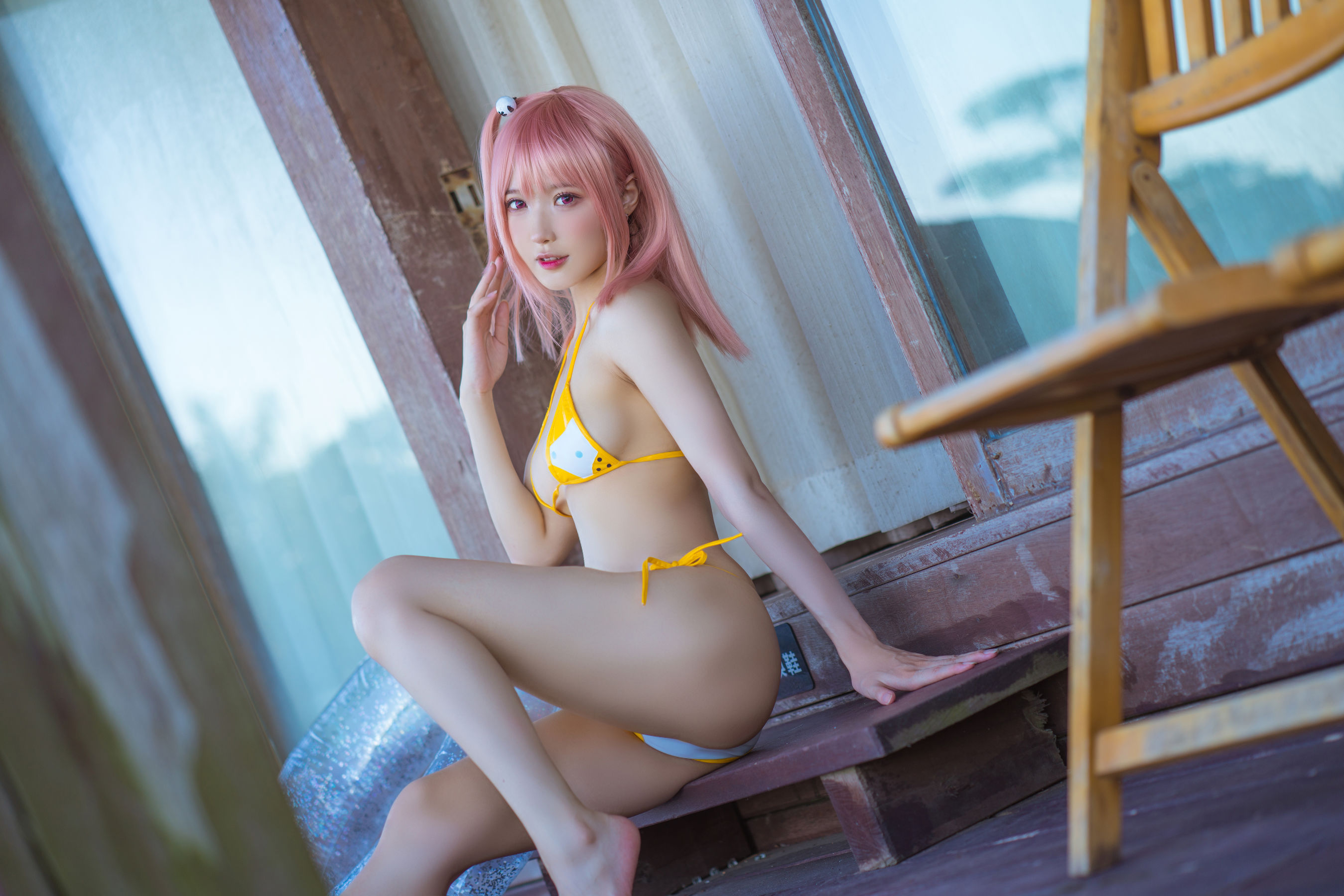 [福利COS] 动漫博主阿包也是兔娘 - 生或死联动 碧蓝航线 穗香泳装