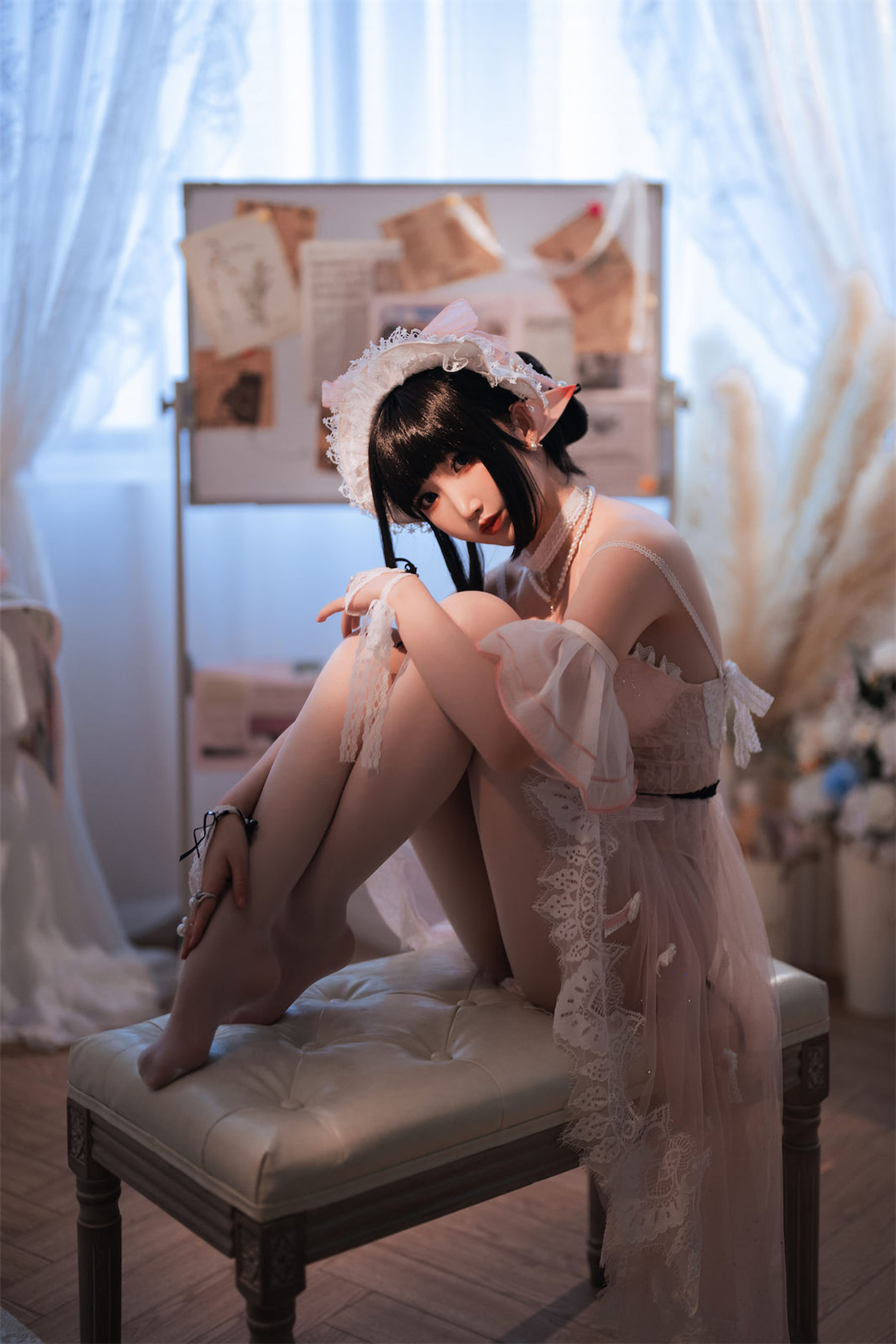 [福利COS] 可爱人气Coser面饼仙儿&半半子 - Arknights 黑x森蚺バレエ