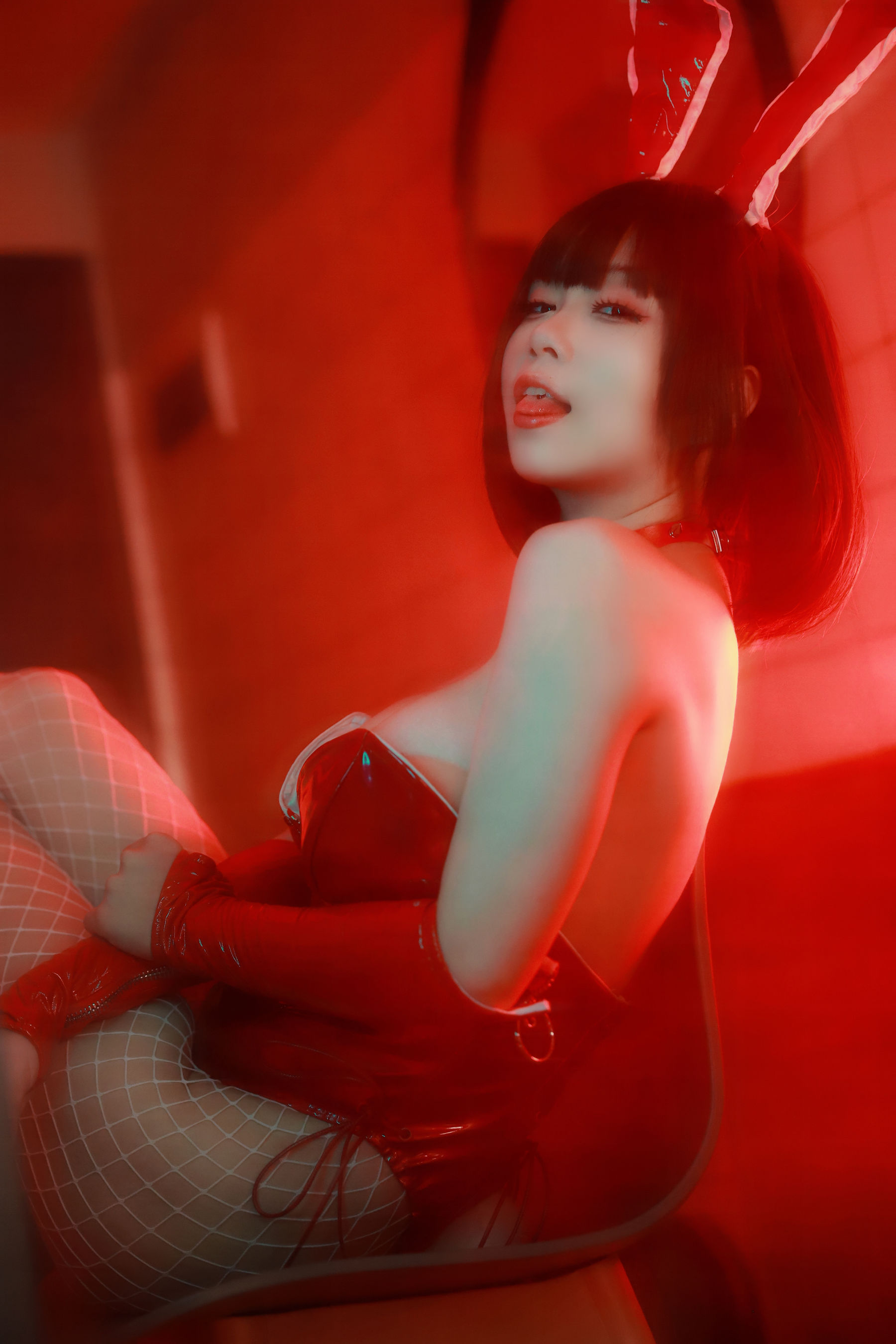 [福利COS] 末夜787 - 红色兔女郎