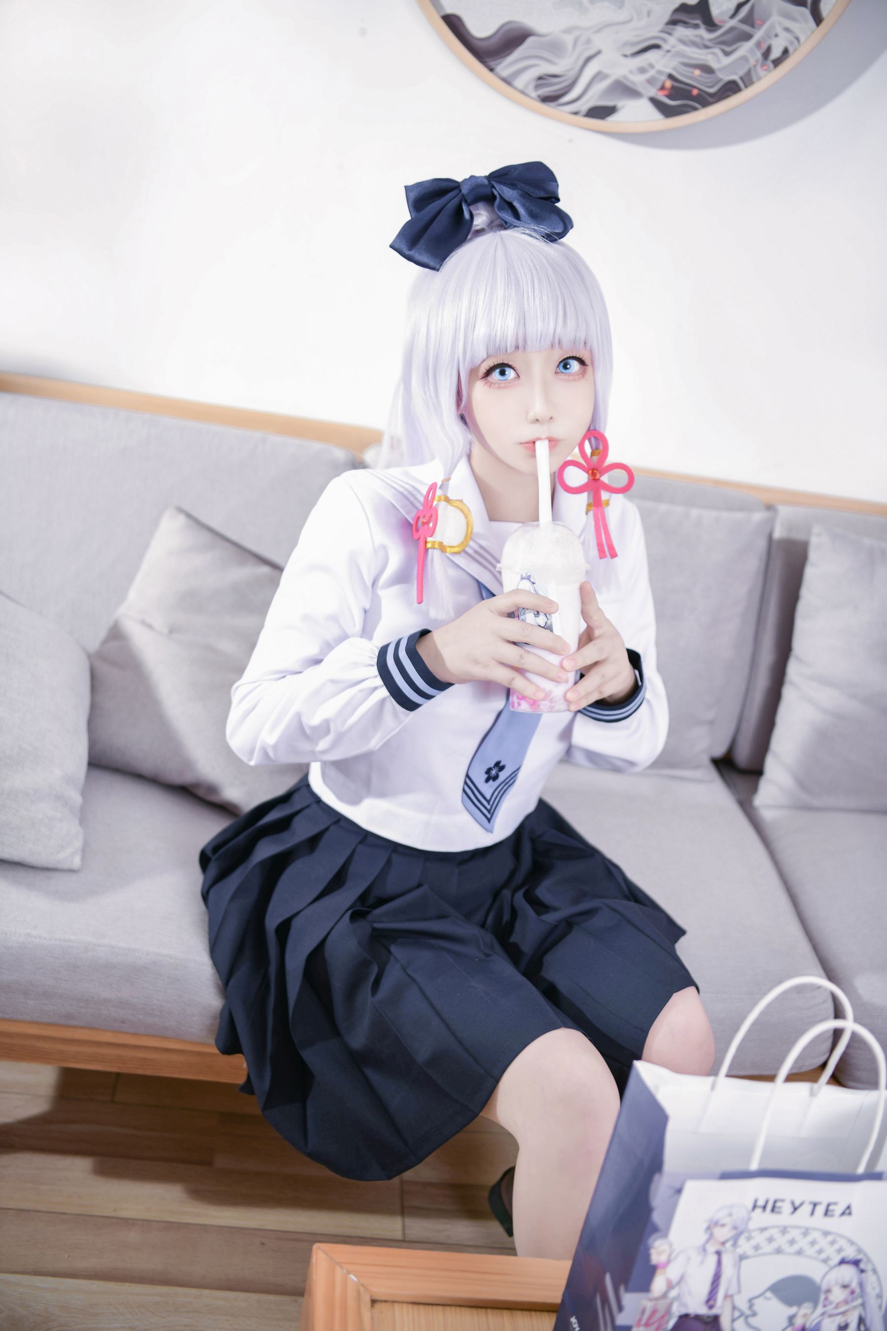 [福利COS] 章鱼娘 - 原神 神里綾華 JK