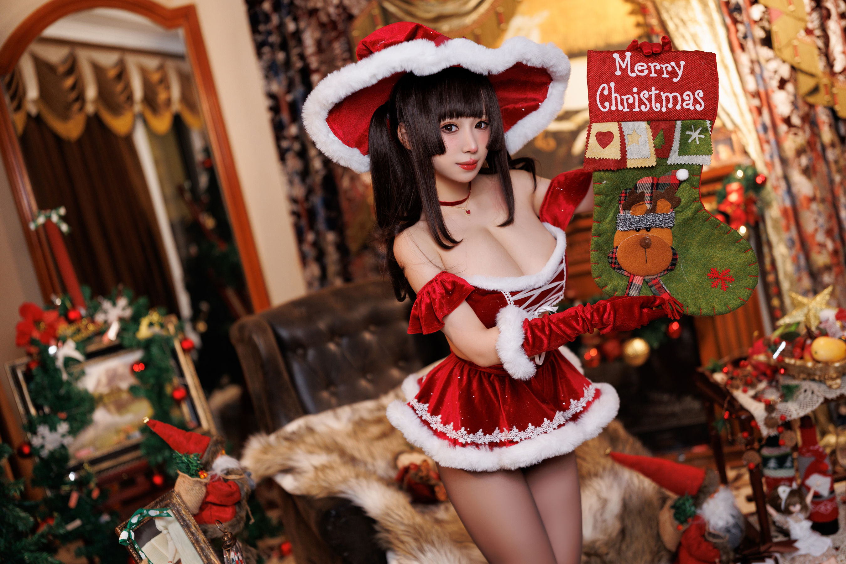 [福利COS] 胡桃猫Kurumineko - 魔女圣诞夜