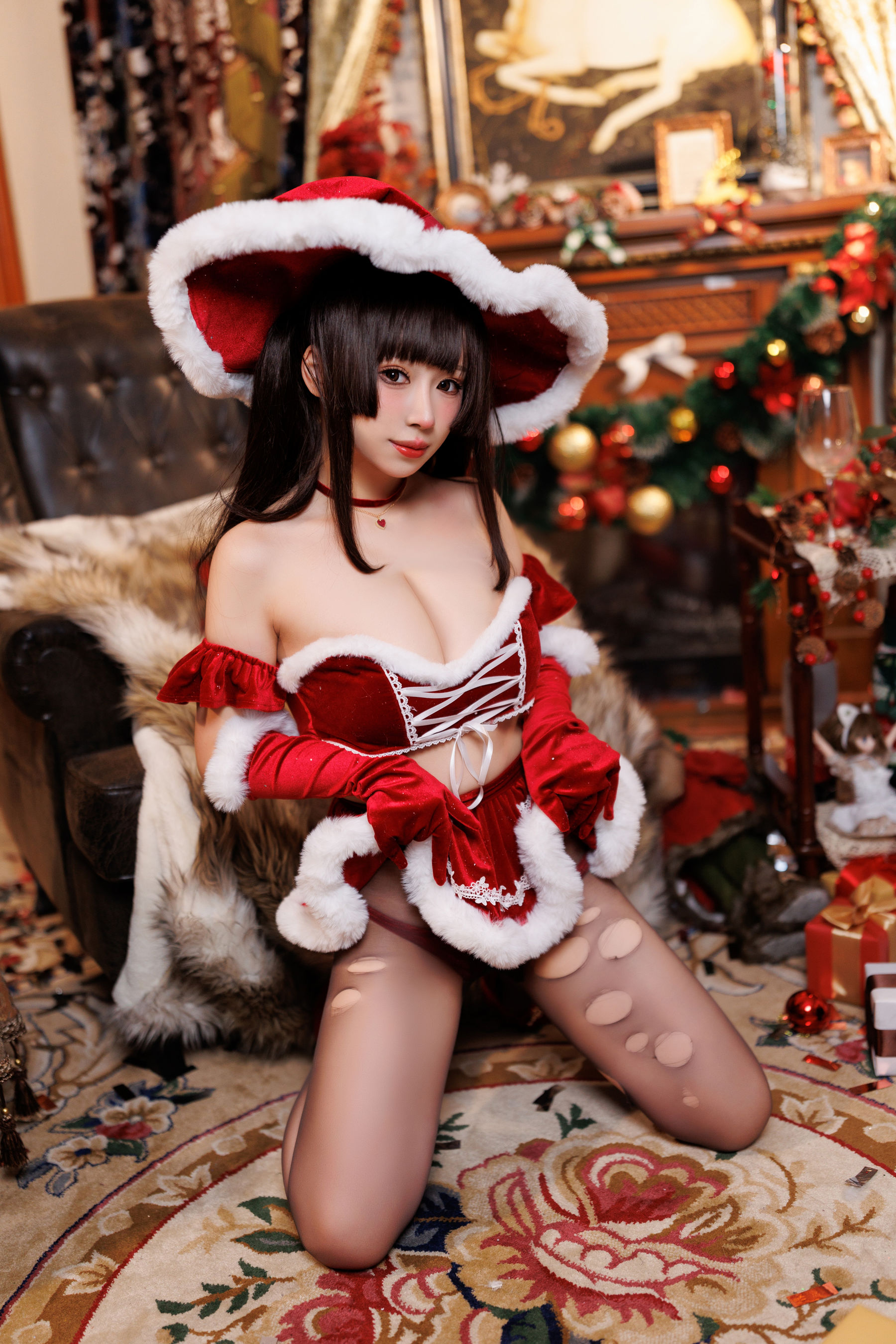 [福利COS] 胡桃猫Kurumineko - 魔女圣诞夜