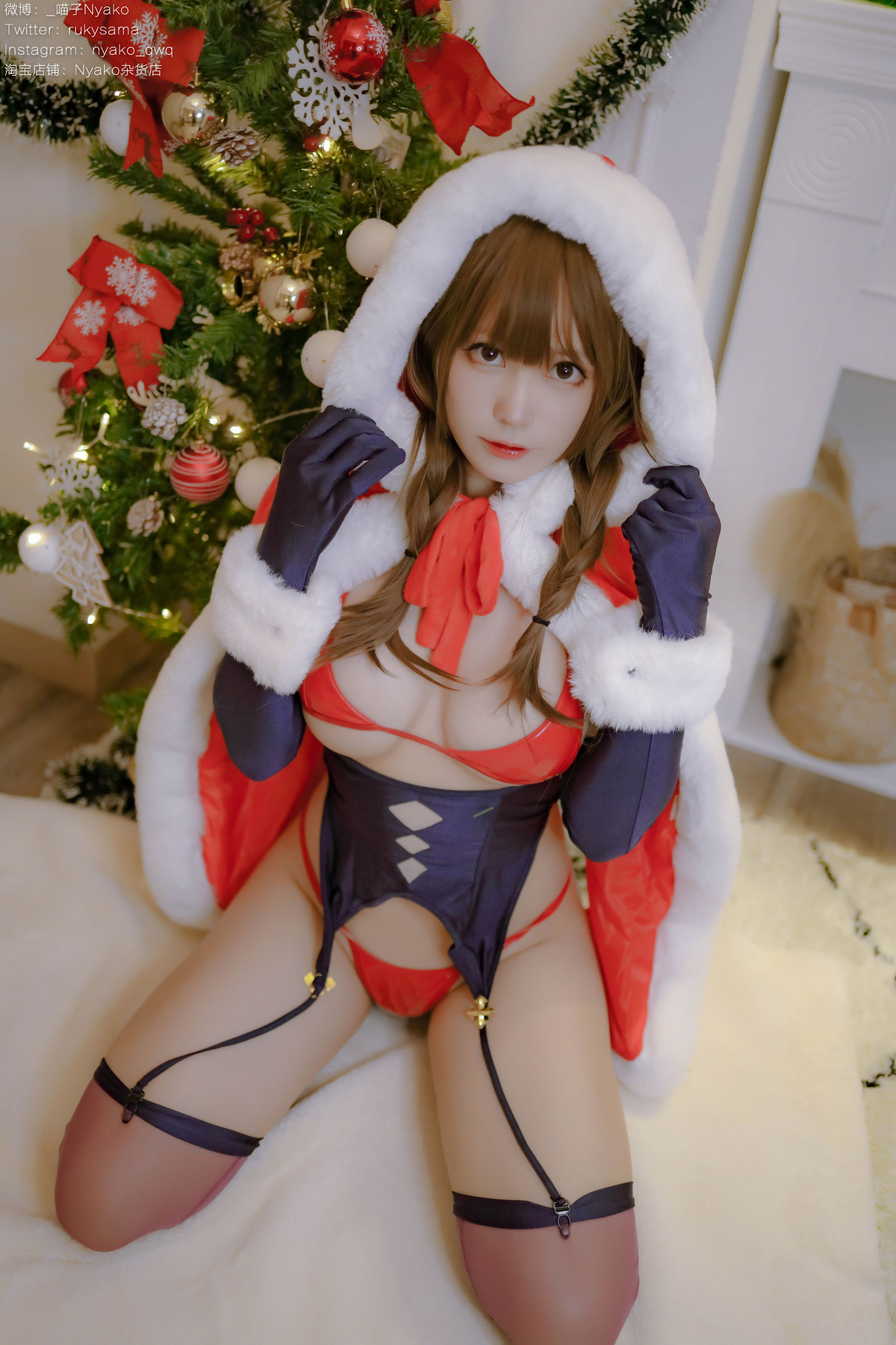[福利COS] 萌妹子Nyako喵子 - Christmas Bunny