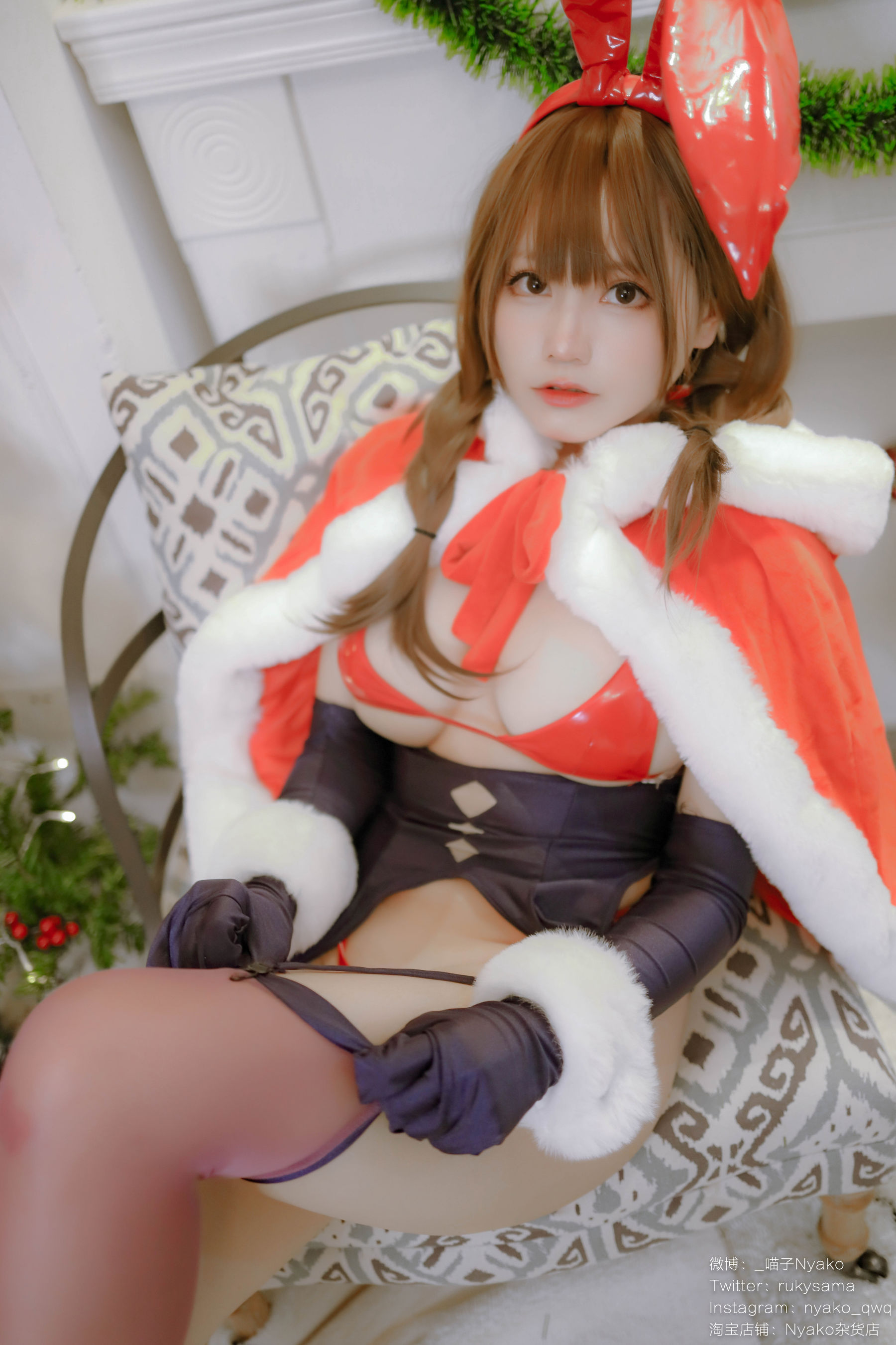 [福利COS] 萌妹子Nyako喵子 - Christmas Bunny
