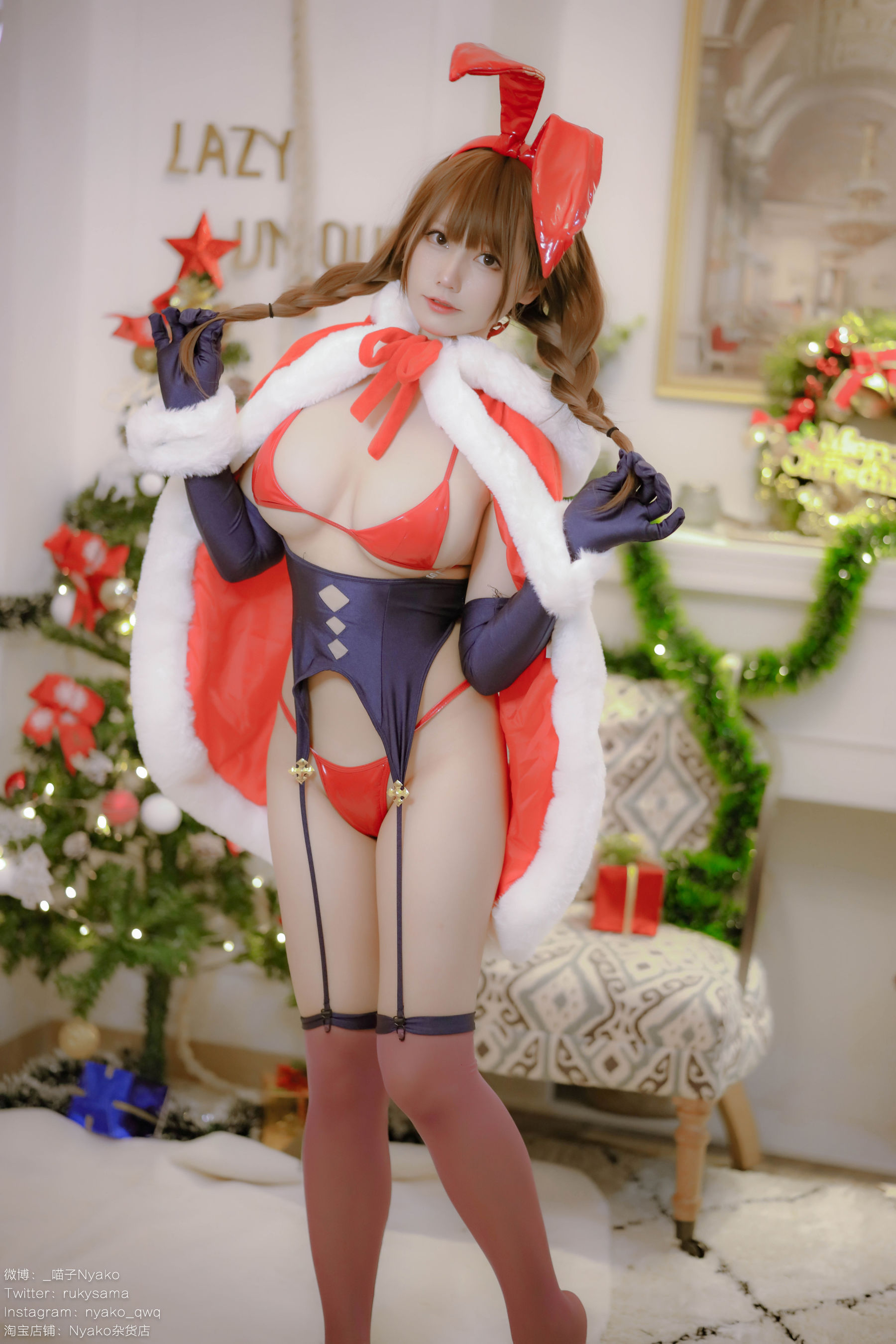 [福利COS] 萌妹子Nyako喵子 - Christmas Bunny