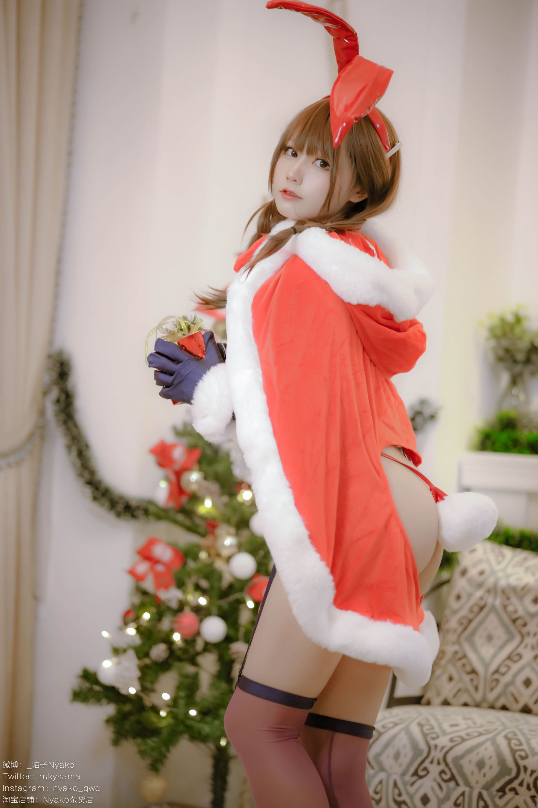 [福利COS] 萌妹子Nyako喵子 - Christmas Bunny