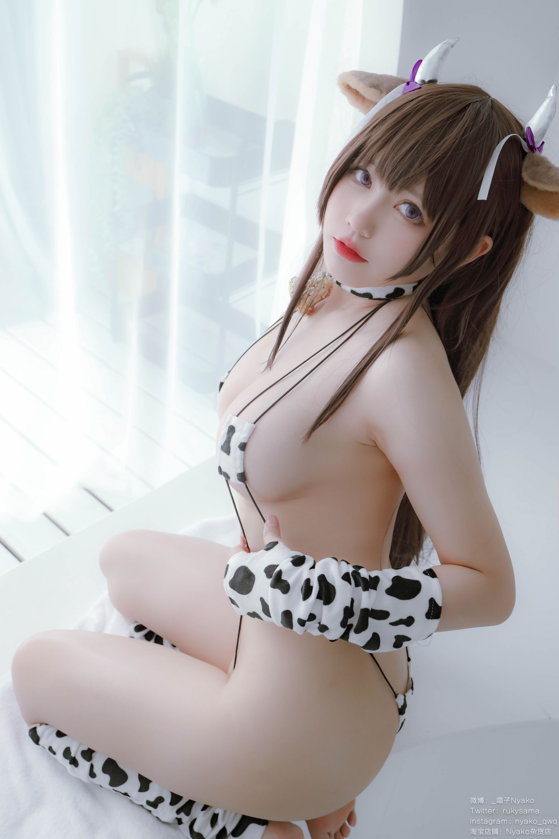 [福利COS] 萌妹子Nyako喵子 - 樫野本 奶牛比基尼