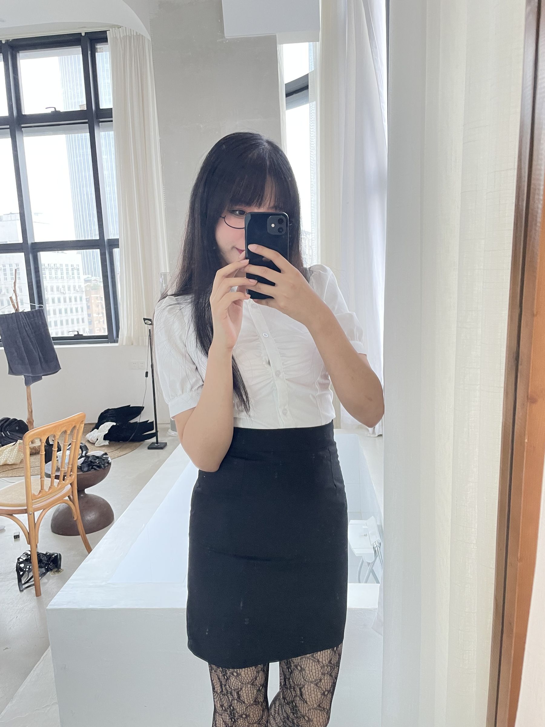 [福利COS] 轩萧学姐 - 提花裤袜