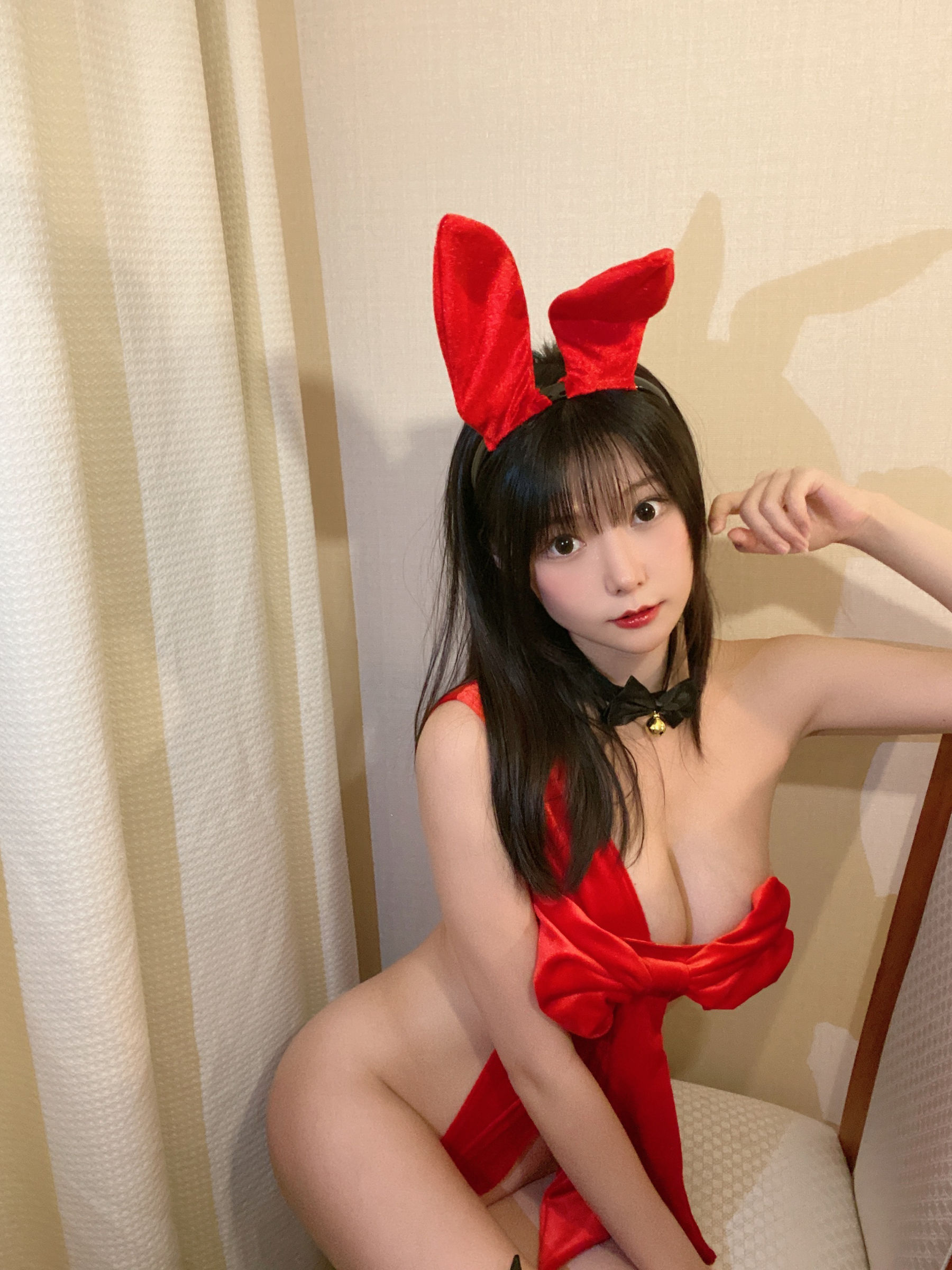 [福利COS] 香草喵露露写真 - 红色丝带