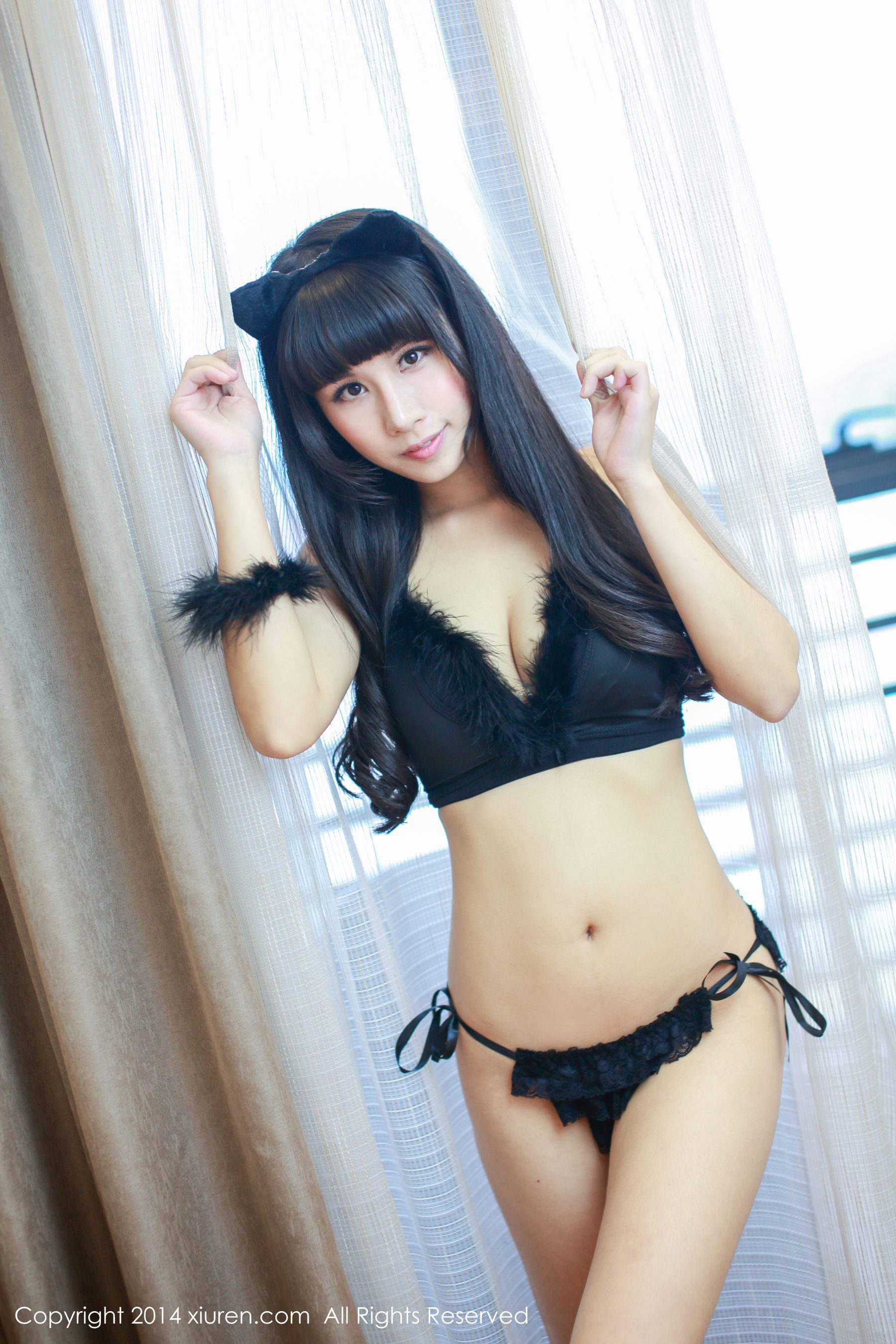 涵涵Blackangela《厨娘装+猫耳cosplay》 [秀人网XiuRen] No.132