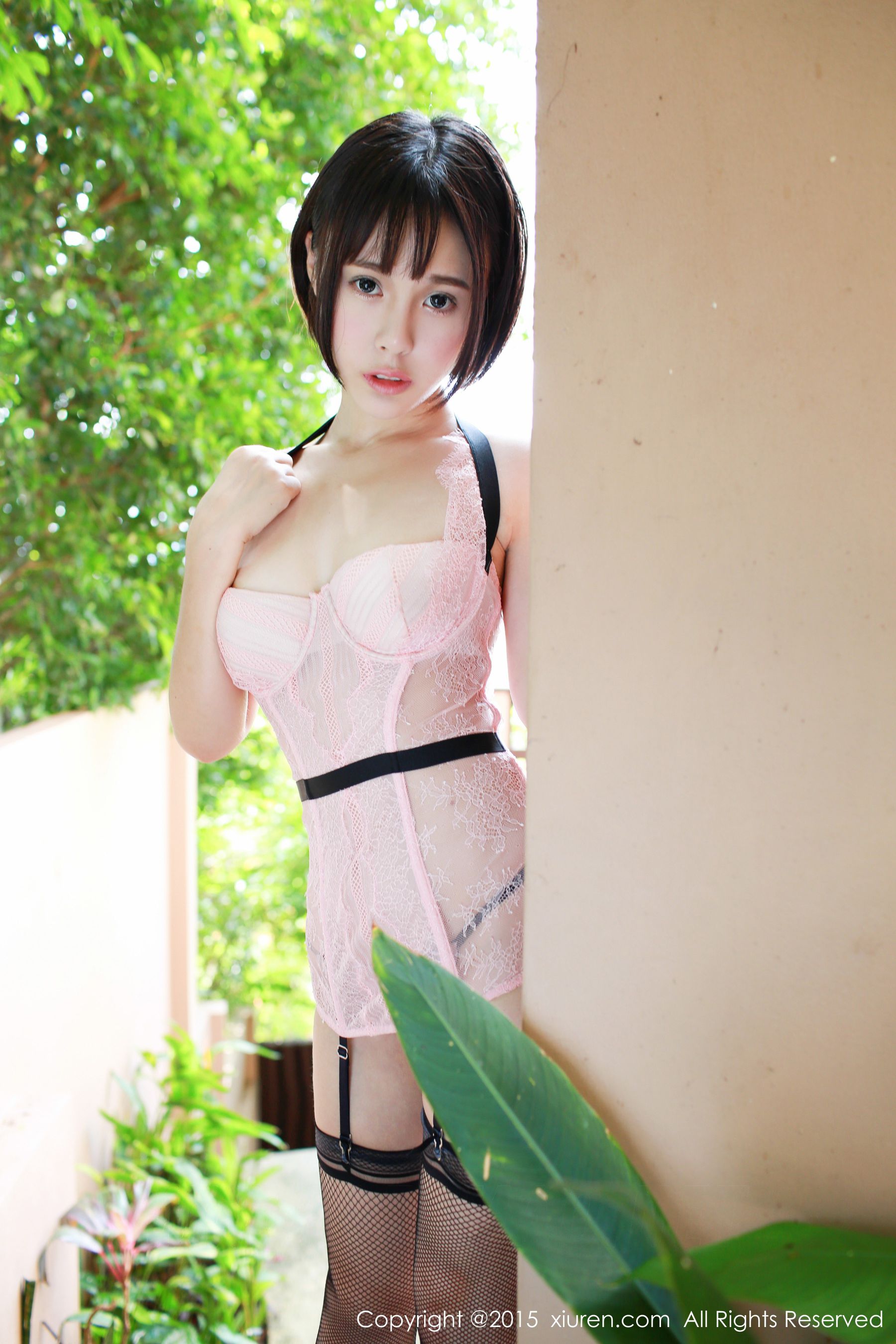 Evelyn艾莉《透视蕾丝+黑丝网袜》 [秀人网XiuRen] No.442