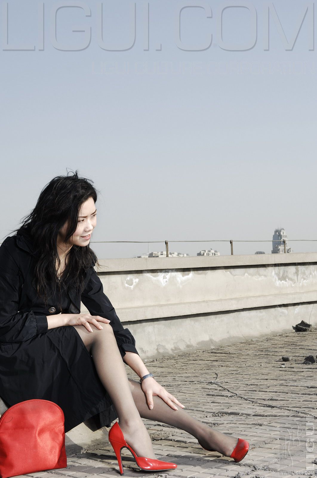 [丽柜LiGui] Model 程海伦《紅與黑》丝足写真图片