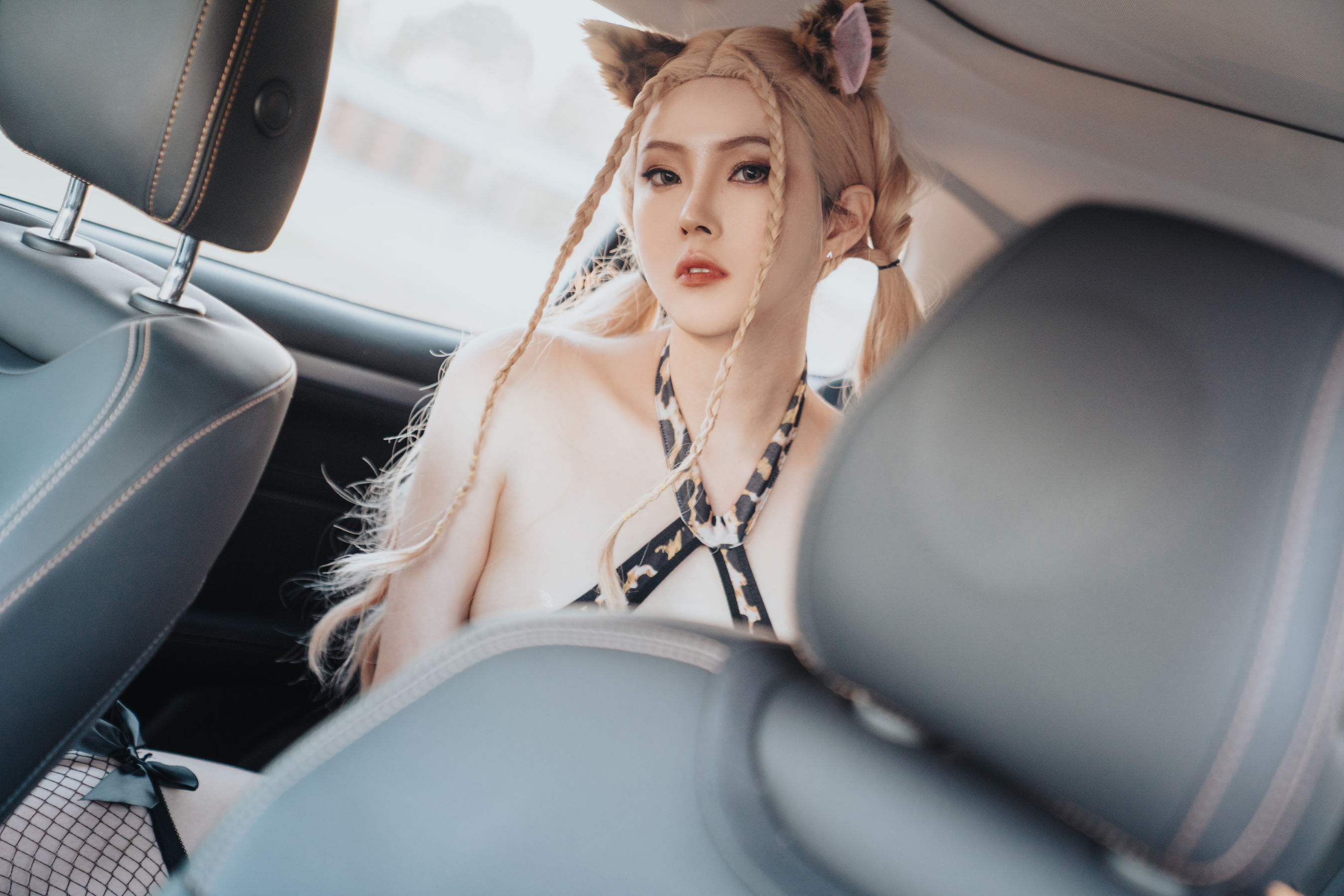 Natsuko夏夏子 豹纹X车