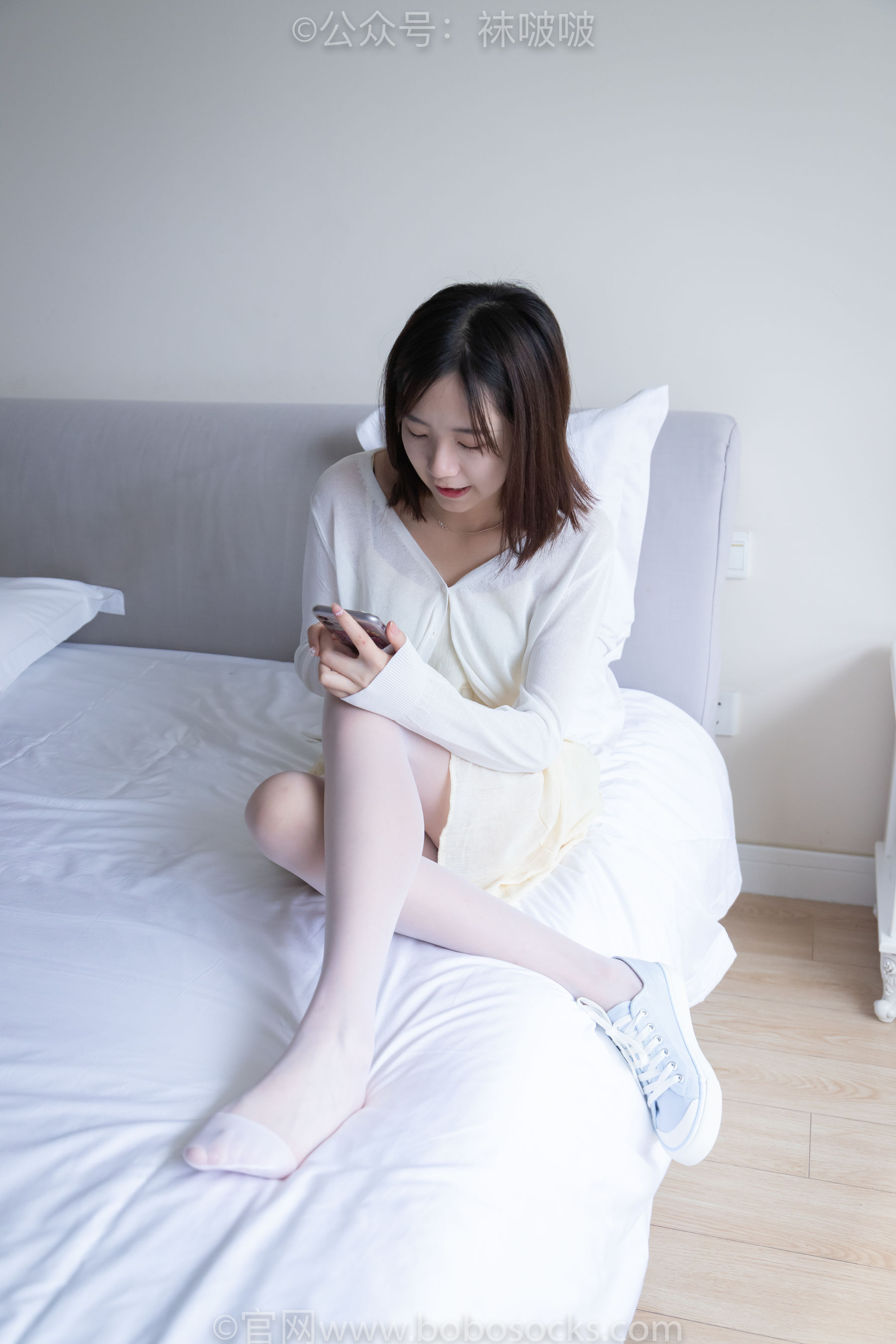 BoBoSocks袜啵啵 No.005 小甜豆-帆布鞋、薄白丝