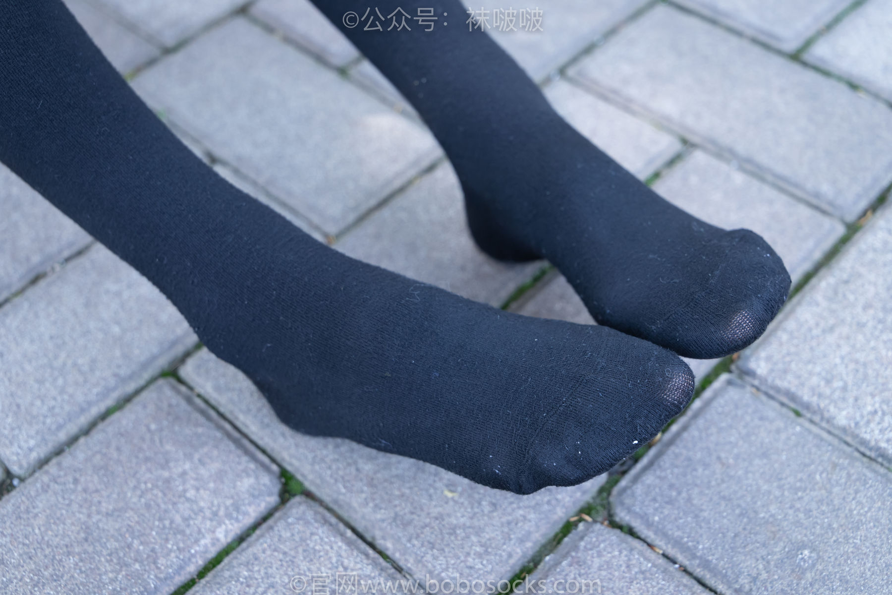 BoBoSocks袜啵啵 No.007 稚予-JK制服、皮鞋、黑色中筒棉袜、肉丝