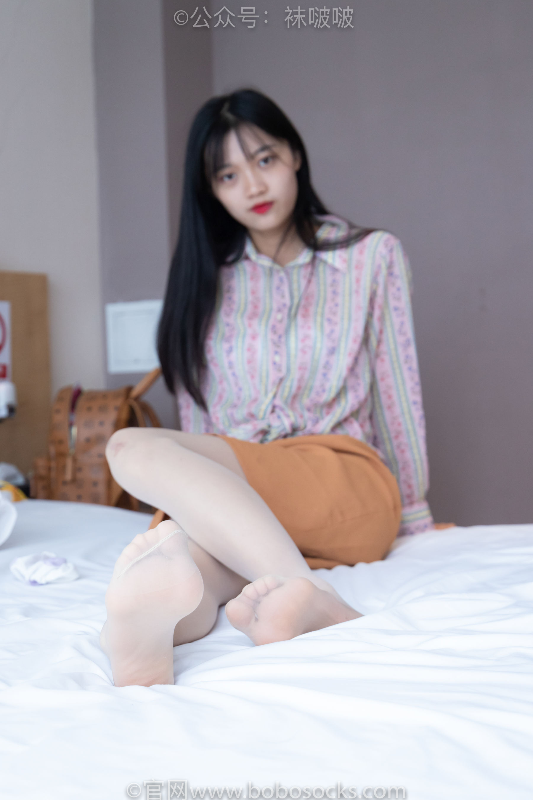 BoBoSocks袜啵啵 No.008 涵涵-帆布鞋、白色短棉袜、肉丝
