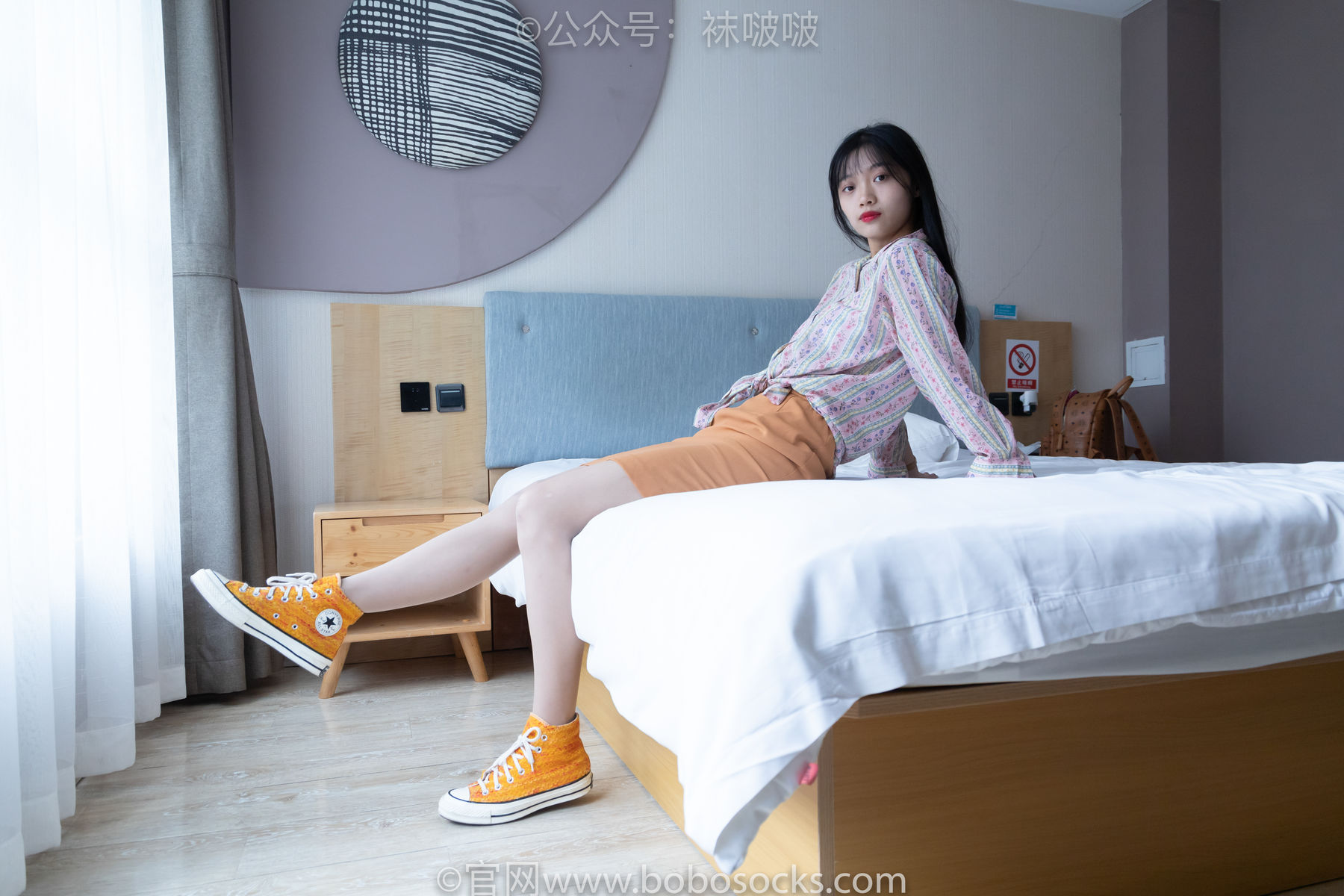 BoBoSocks袜啵啵 No.008 涵涵-帆布鞋、白色短棉袜、肉丝