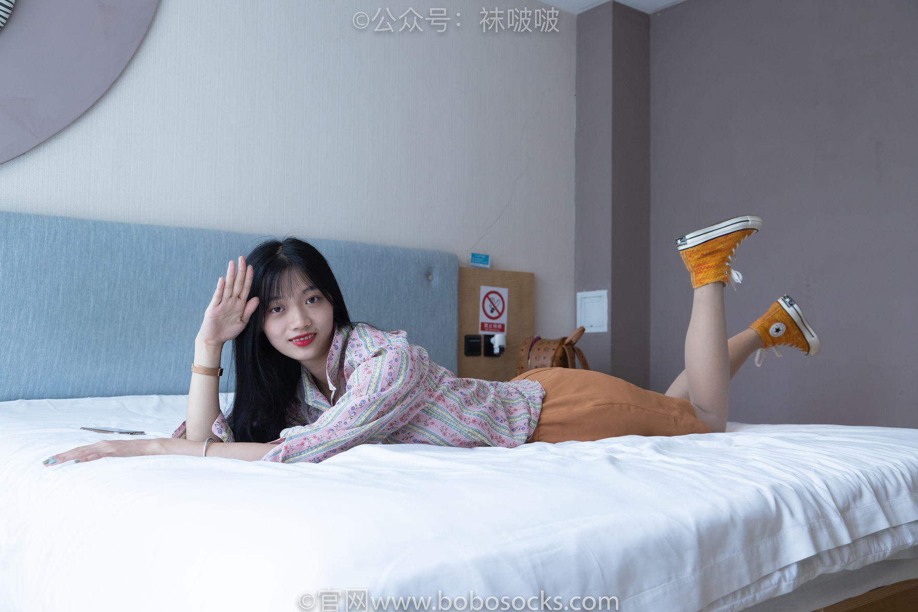 BoBoSocks袜啵啵 No.008 涵涵-帆布鞋、白色短棉袜、肉丝