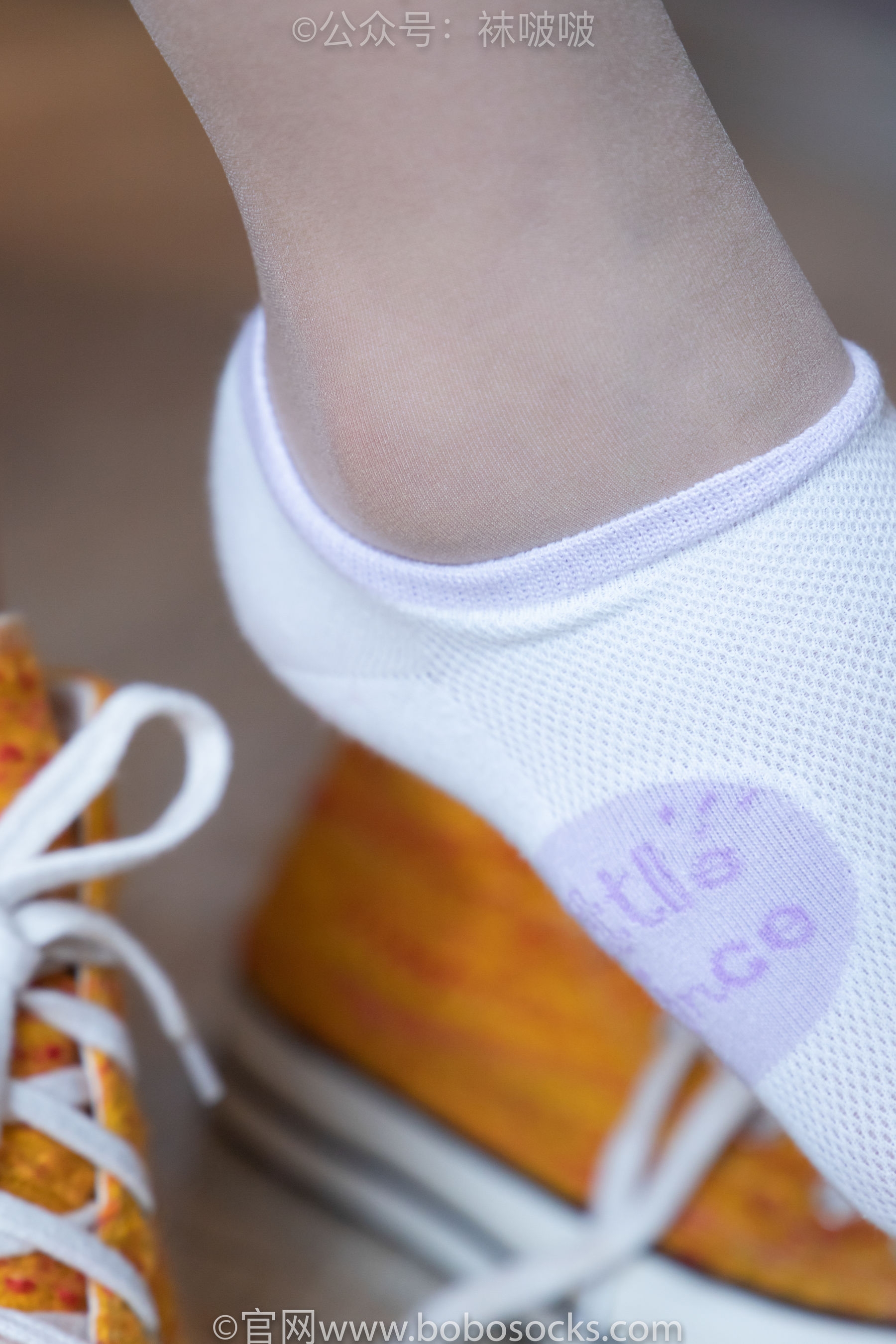 BoBoSocks袜啵啵 No.008 涵涵-帆布鞋、白色短棉袜、肉丝