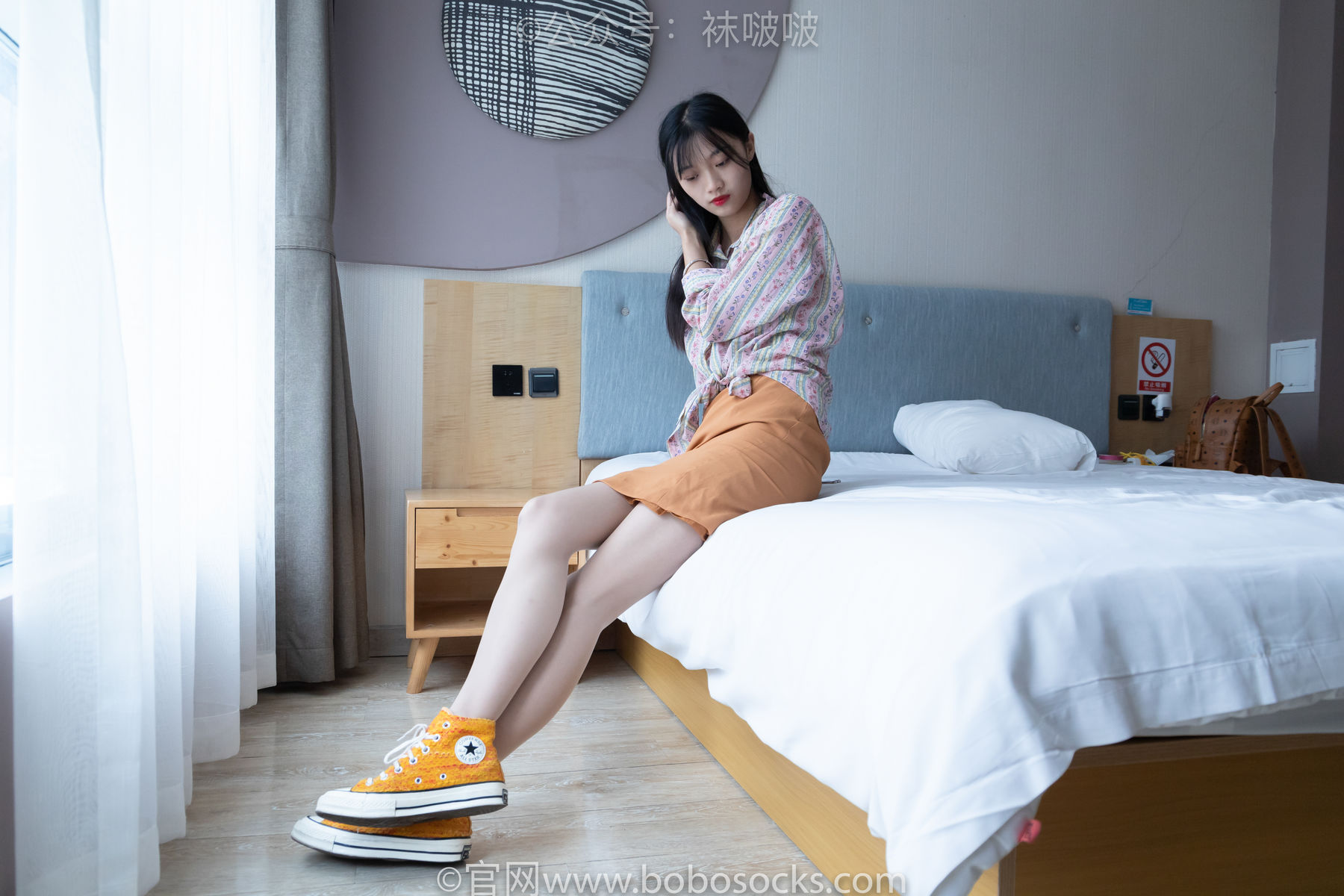 BoBoSocks袜啵啵 No.008 涵涵-帆布鞋、白色短棉袜、肉丝