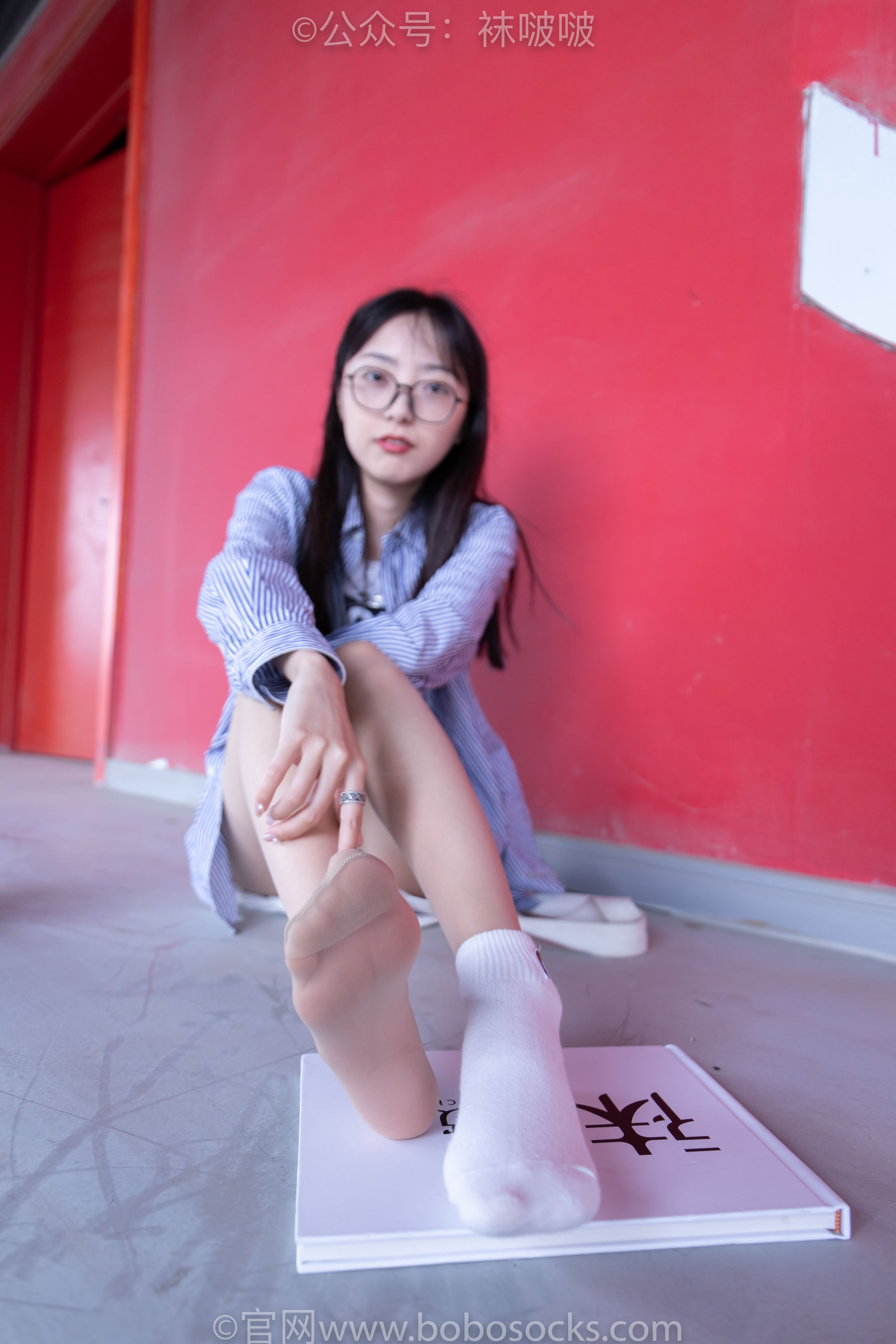 BoBoSocks袜啵啵 No.011 稚予-AJ、白色短棉袜、肉丝