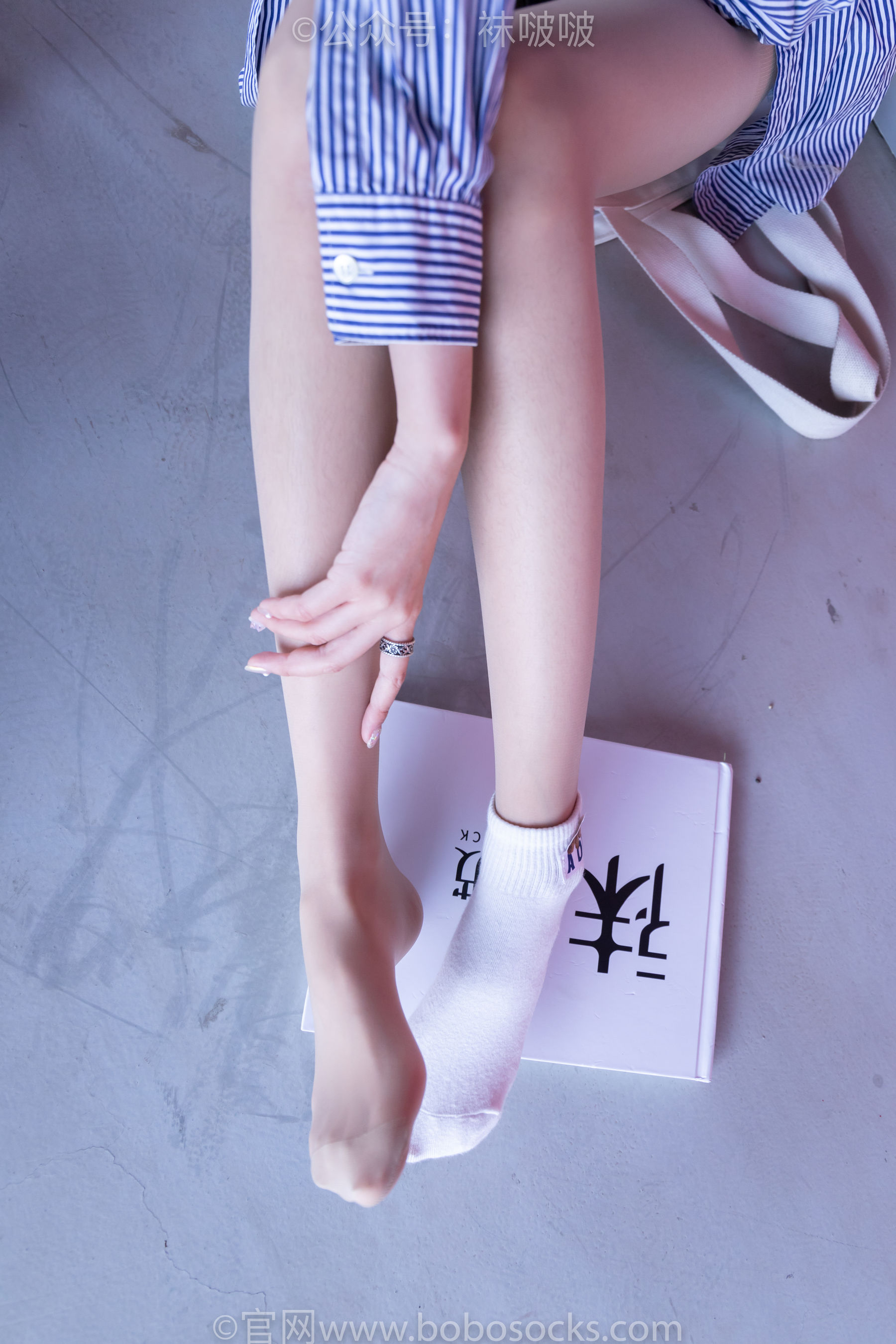 BoBoSocks袜啵啵 No.011 稚予-AJ、白色短棉袜、肉丝