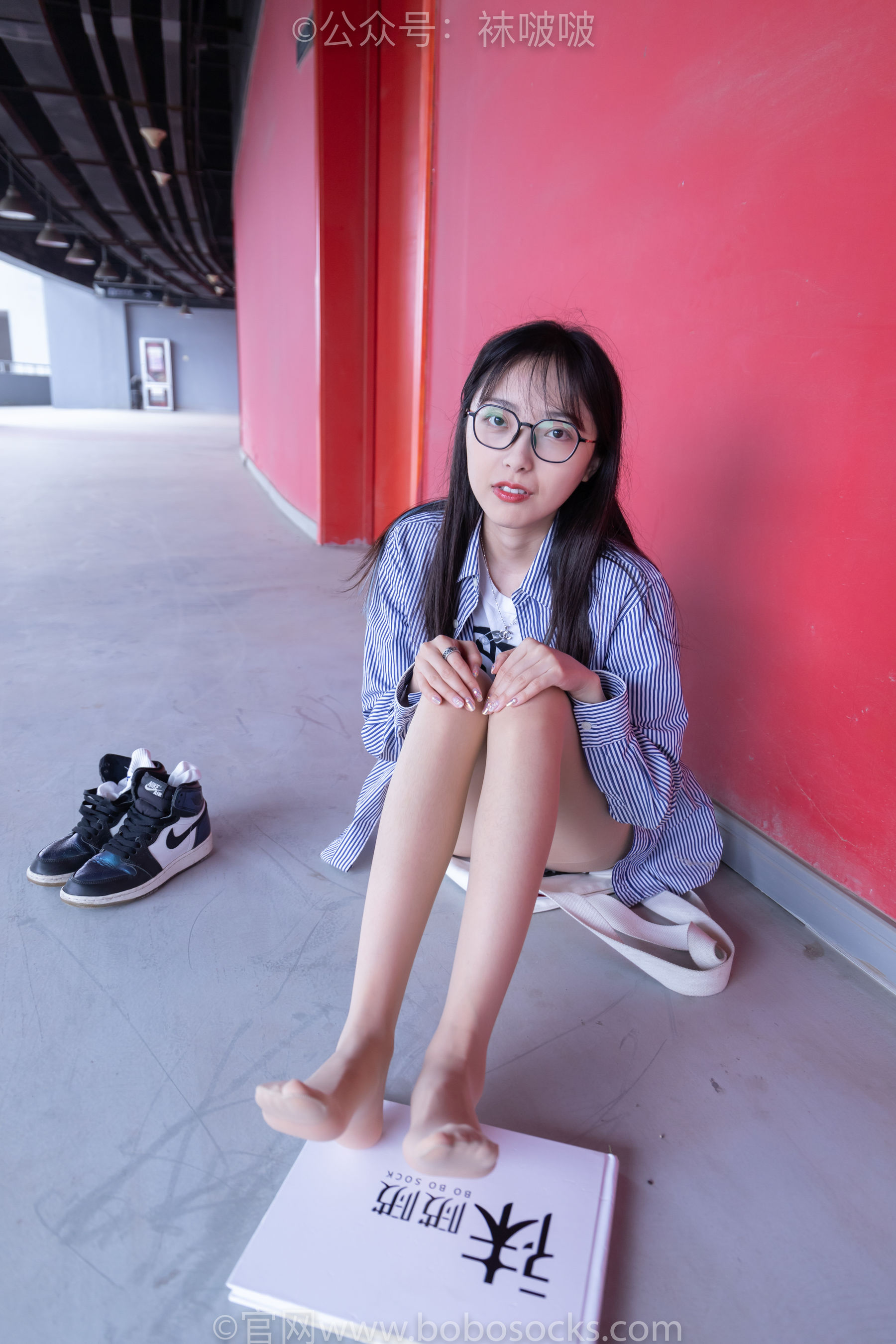 BoBoSocks袜啵啵 No.011 稚予-AJ、白色短棉袜、肉丝