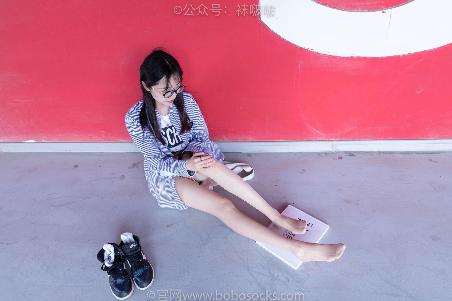 BoBoSocks袜啵啵 No.011 稚予-AJ、白色短棉袜、肉丝