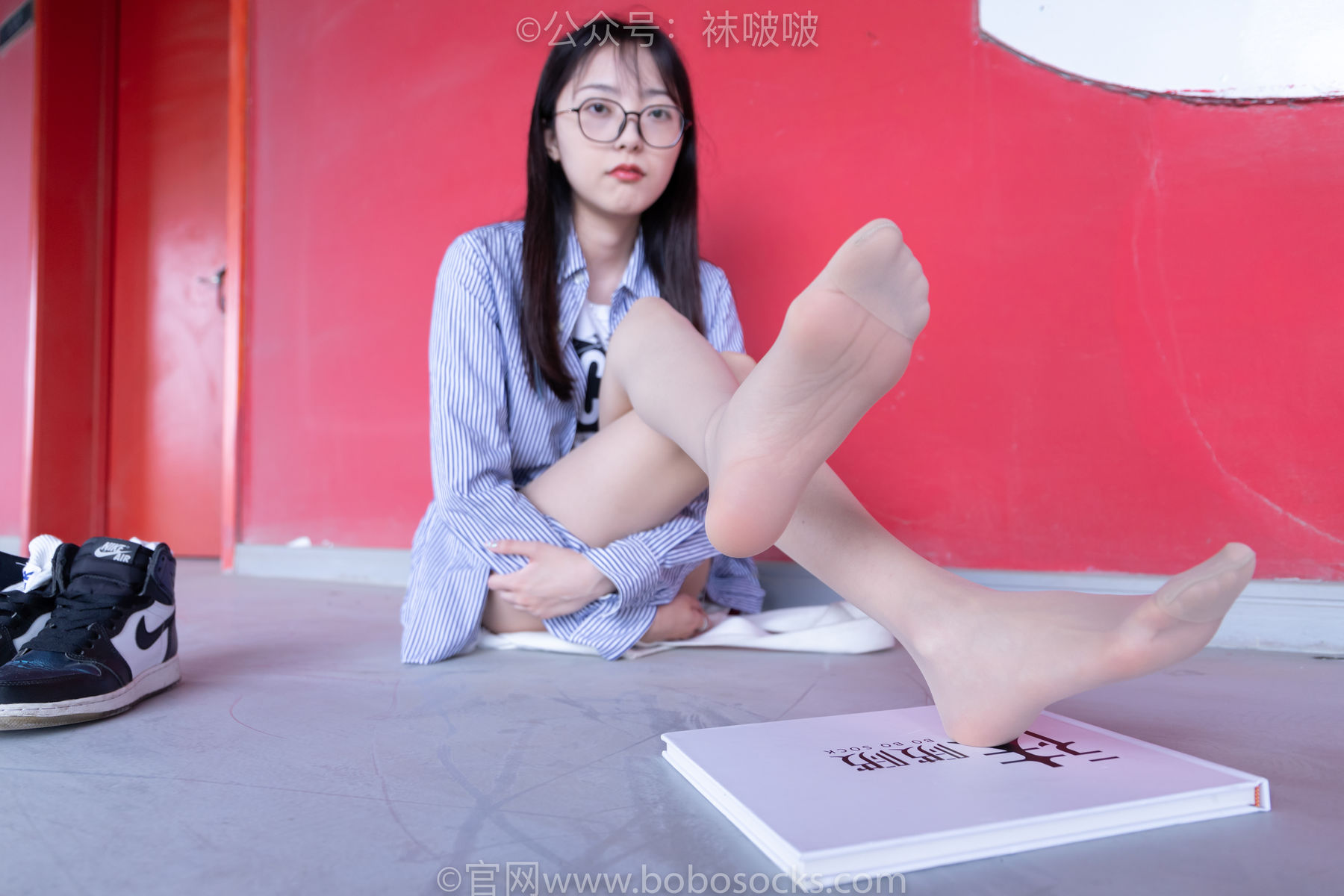 BoBoSocks袜啵啵 No.011 稚予-AJ、白色短棉袜、肉丝