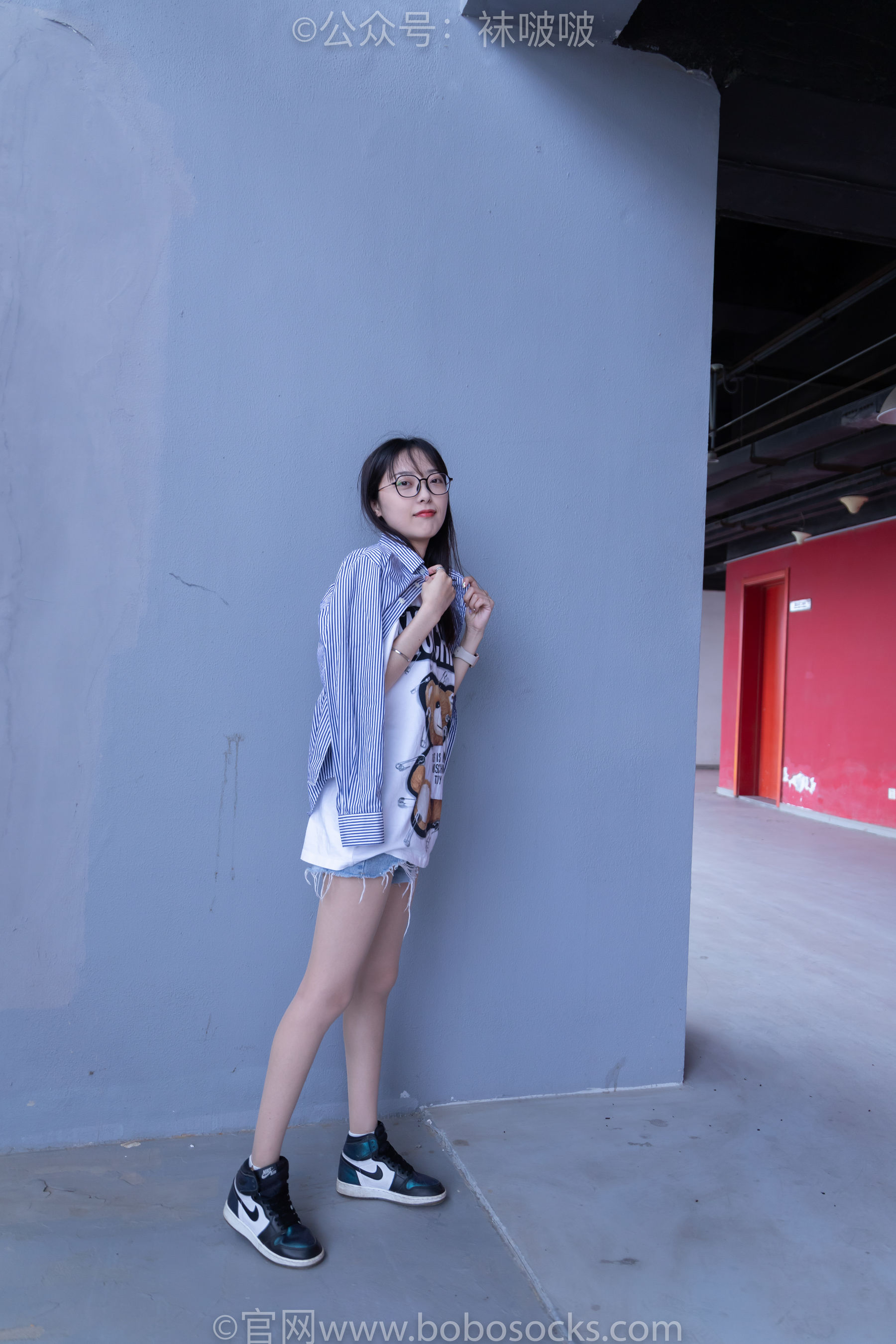 BoBoSocks袜啵啵 No.011 稚予-AJ、白色短棉袜、肉丝