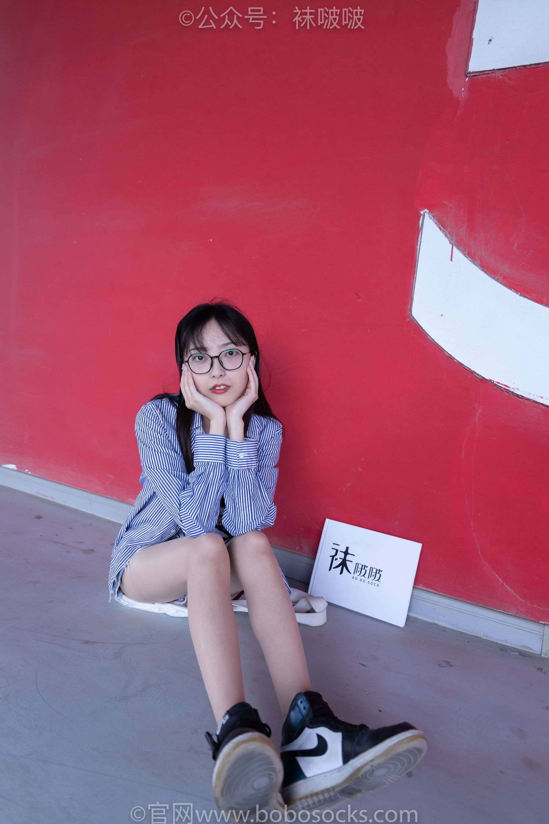 BoBoSocks袜啵啵 No.011 稚予-AJ、白色短棉袜、肉丝