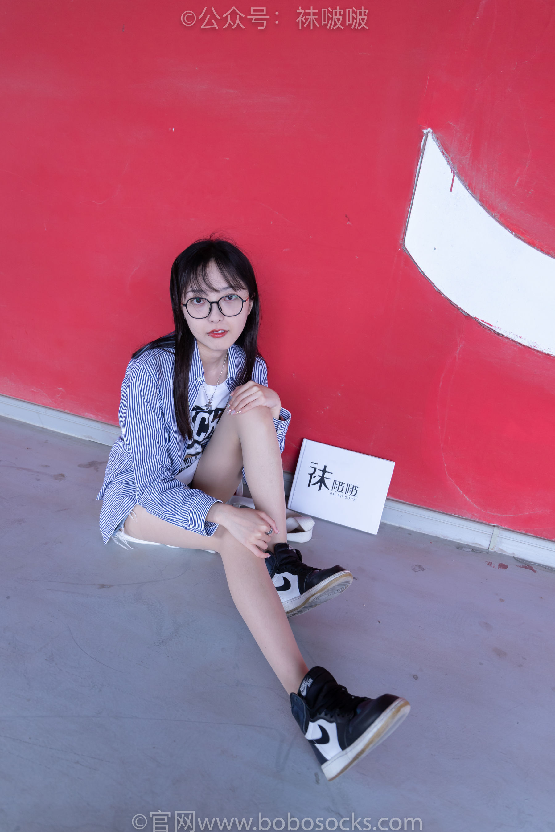 BoBoSocks袜啵啵 No.011 稚予-AJ、白色短棉袜、肉丝