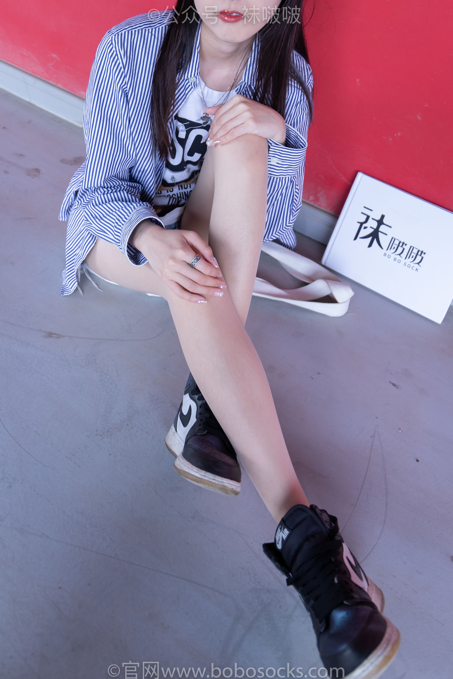 BoBoSocks袜啵啵 No.011 稚予-AJ、白色短棉袜、肉丝