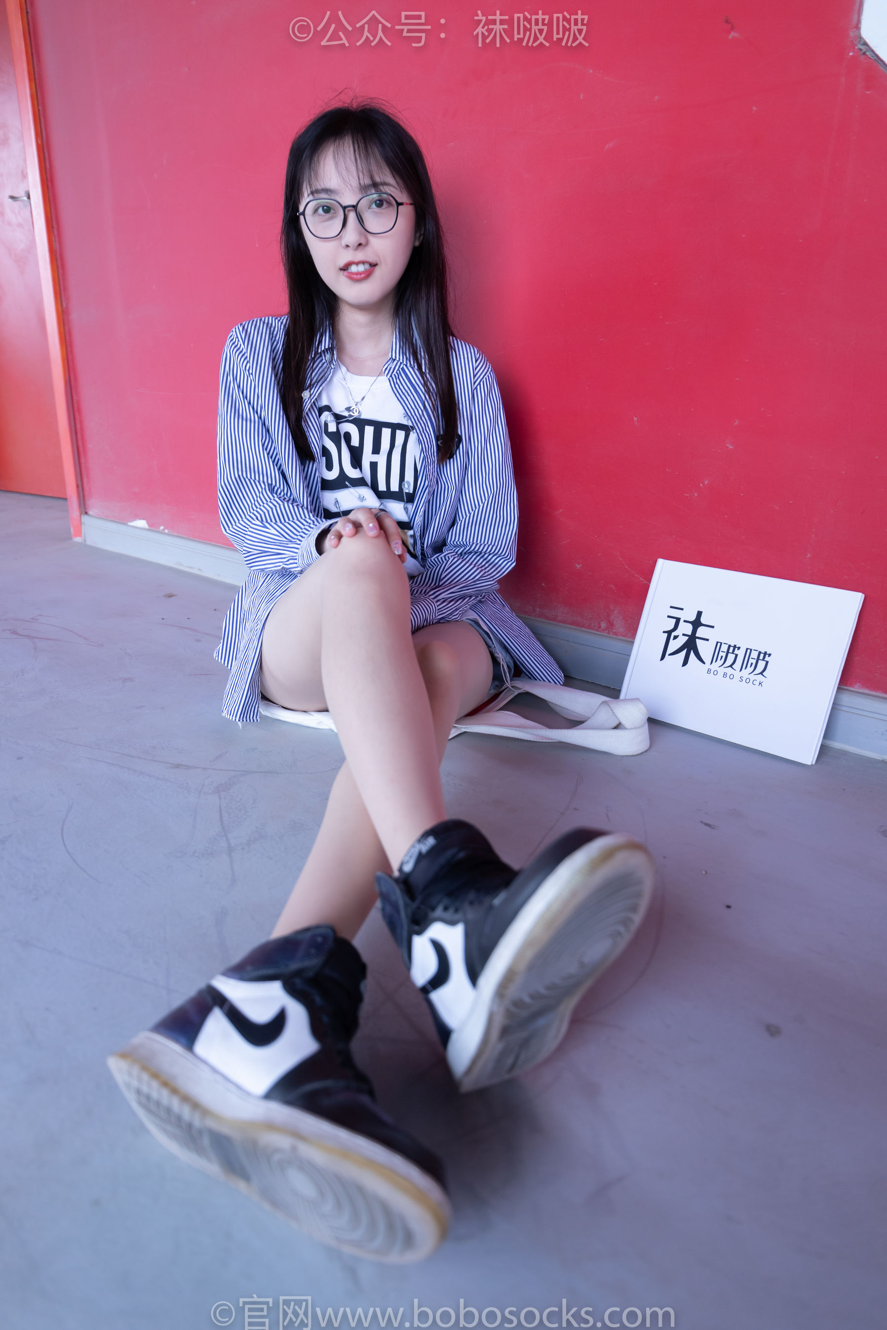 BoBoSocks袜啵啵 No.011 稚予-AJ、白色短棉袜、肉丝