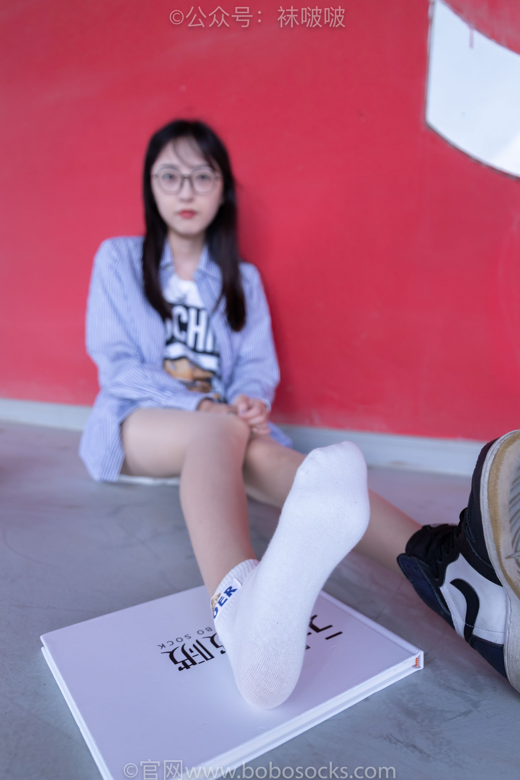 BoBoSocks袜啵啵 No.011 稚予-AJ、白色短棉袜、肉丝