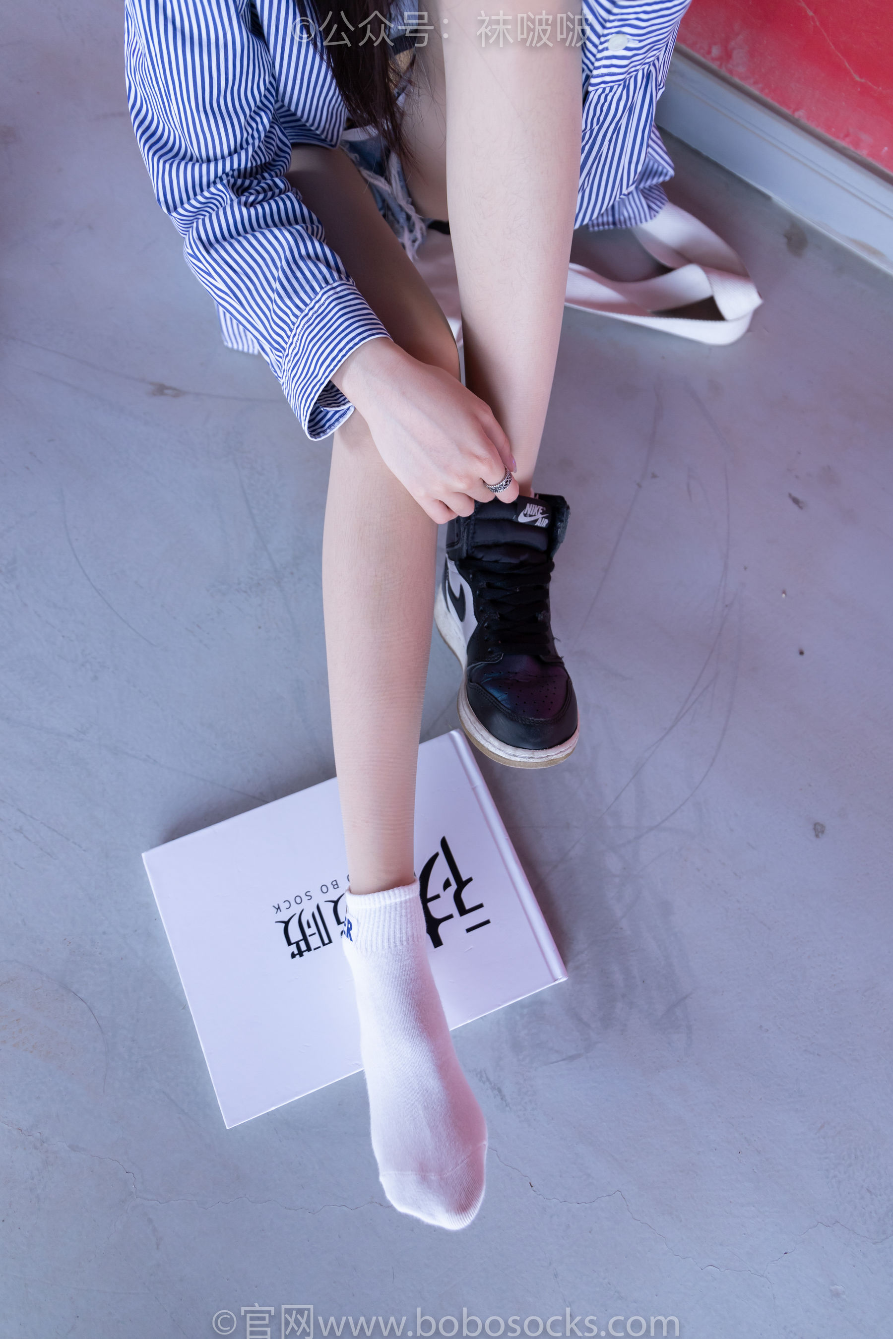 BoBoSocks袜啵啵 No.011 稚予-AJ、白色短棉袜、肉丝