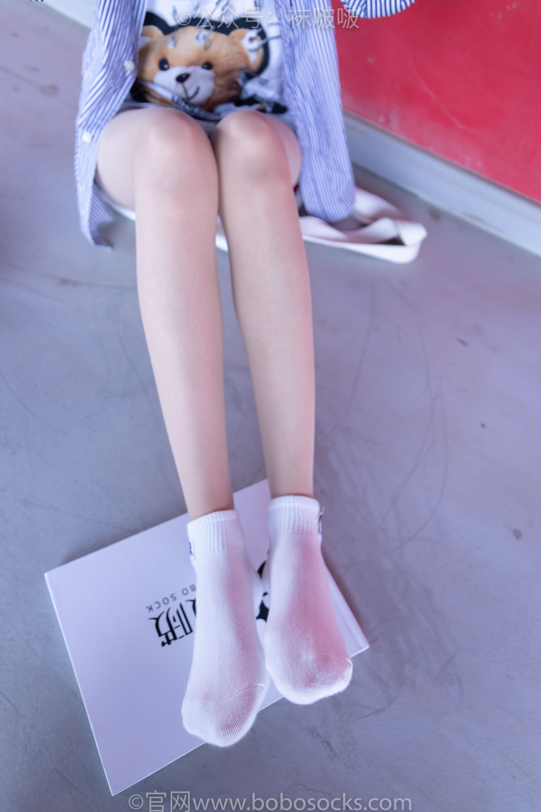 BoBoSocks袜啵啵 No.011 稚予-AJ、白色短棉袜、肉丝