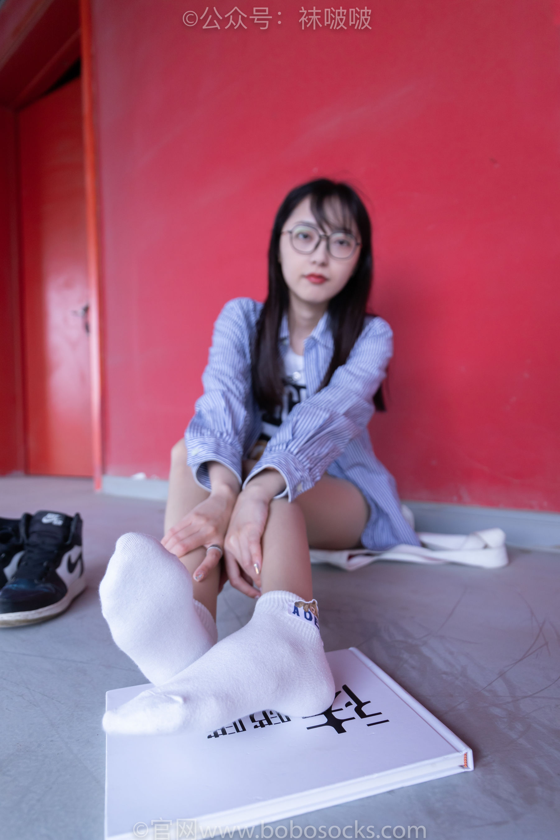 BoBoSocks袜啵啵 No.011 稚予-AJ、白色短棉袜、肉丝